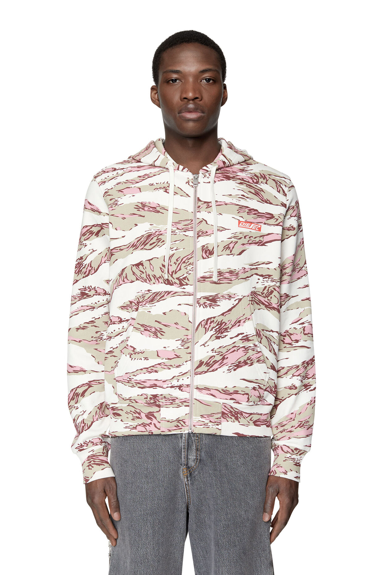 diesel.com | S-GINN-HOOD-ZIP-HS1 Weiss/Rosa
