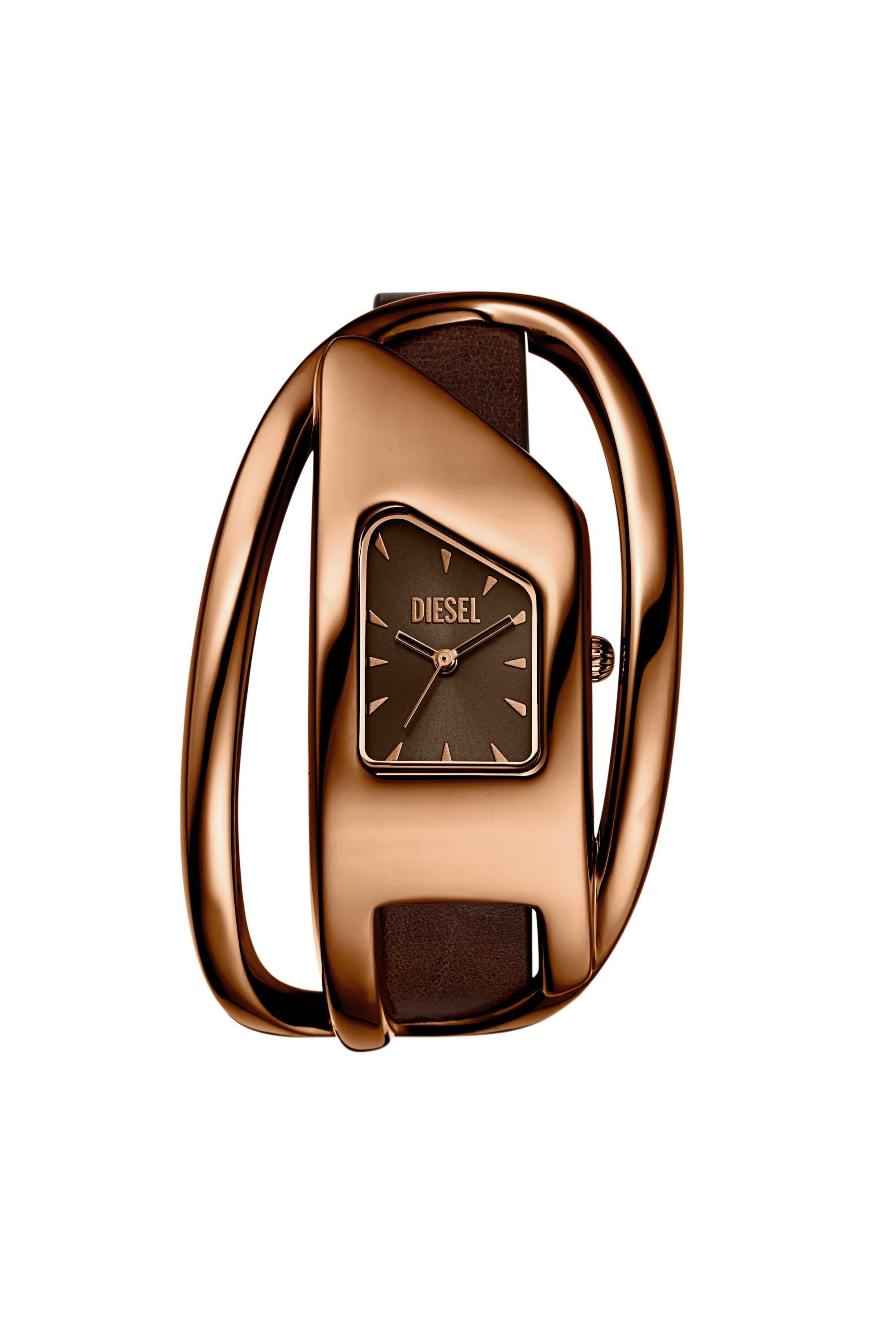 Diesel - DZ5630 WATCH, Damen Wrap-D Armbanduhr aus braunem Leder in Bronze - 1