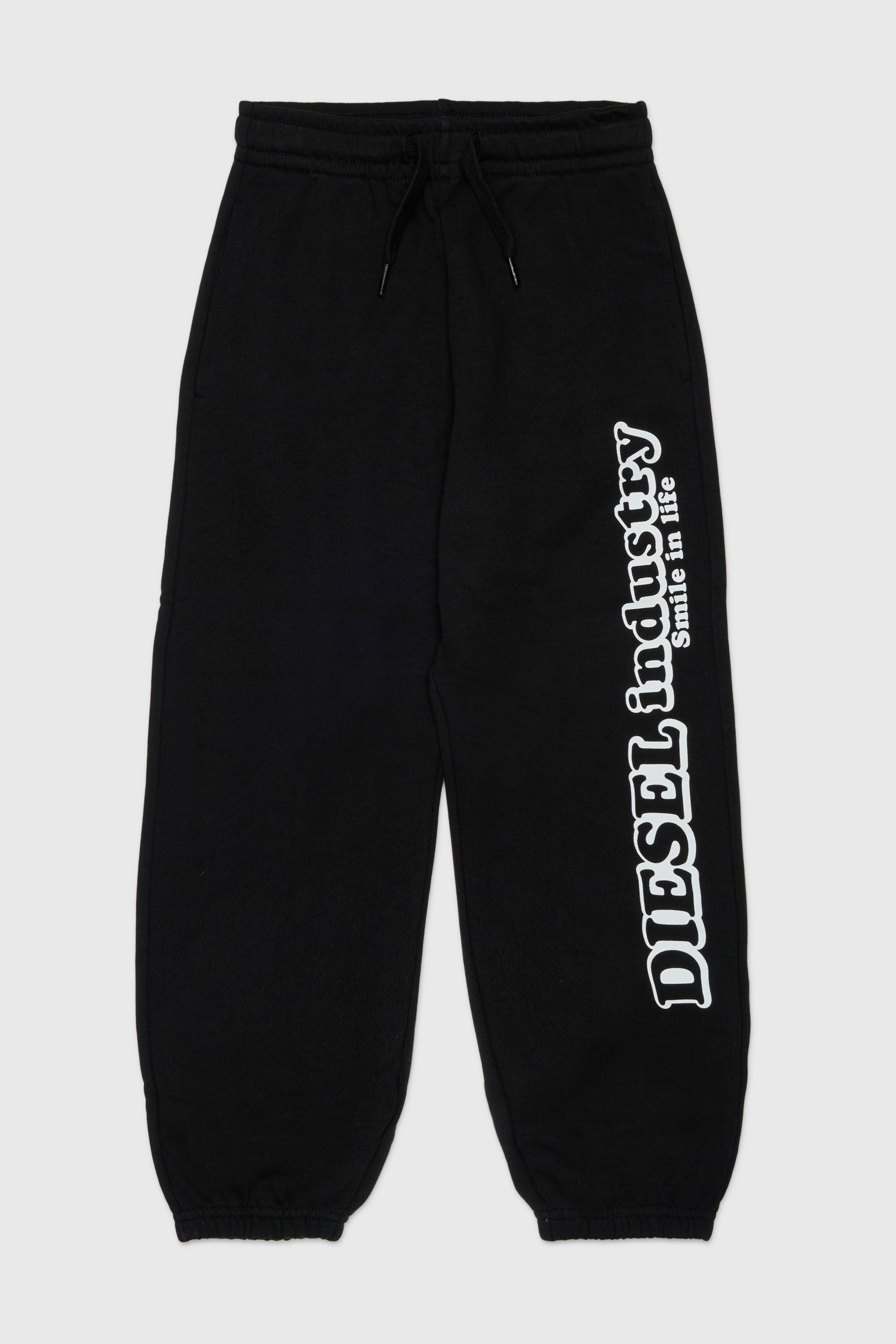 Diesel - PLODIM, Herren Sweatpants aus Baumwolle mit Diesel Industry Print in Schwarz - 1