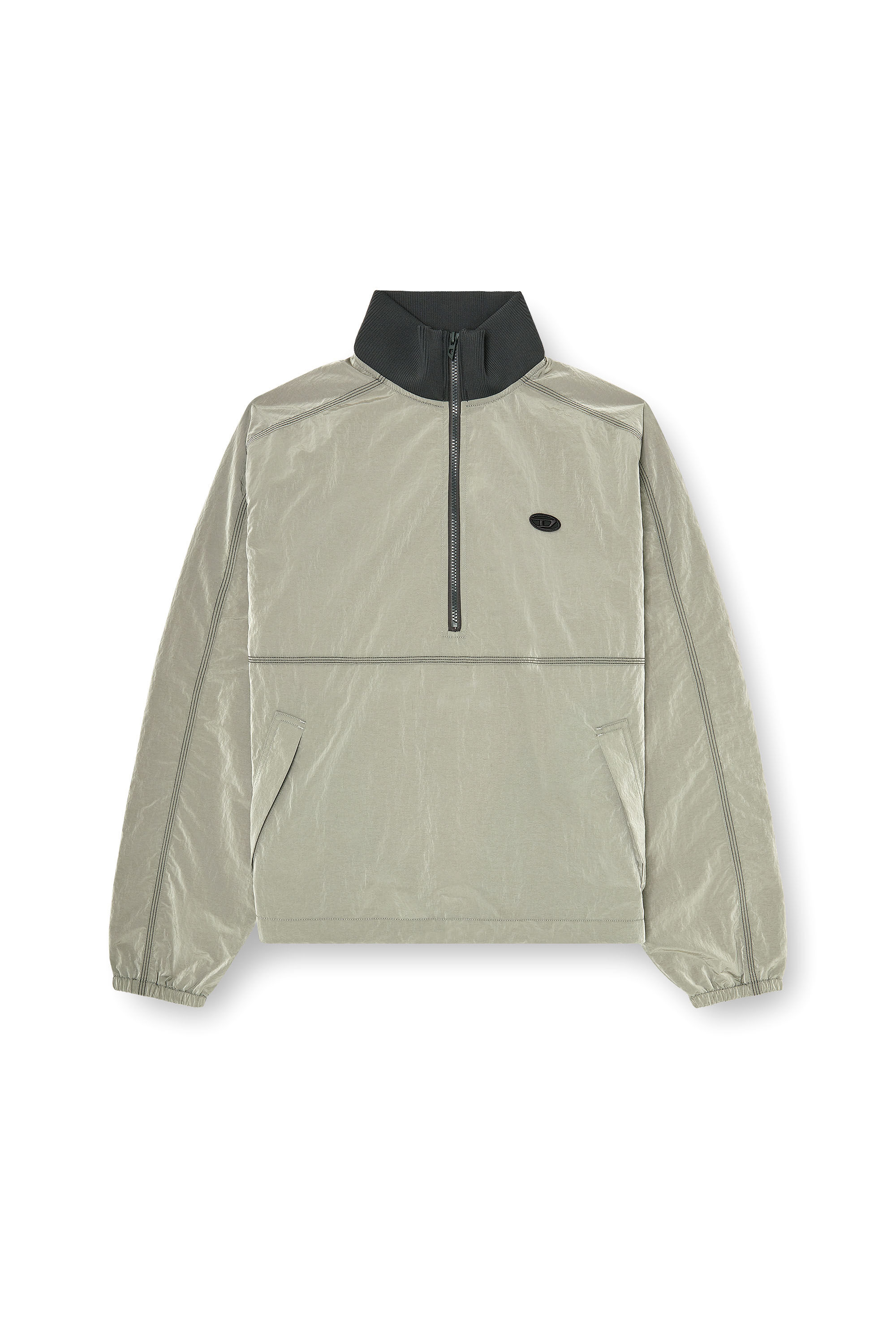 Diesel - J-ANOK, Herren Nylonjacke mit Crinkle-Effekt in Hellgrau - 2