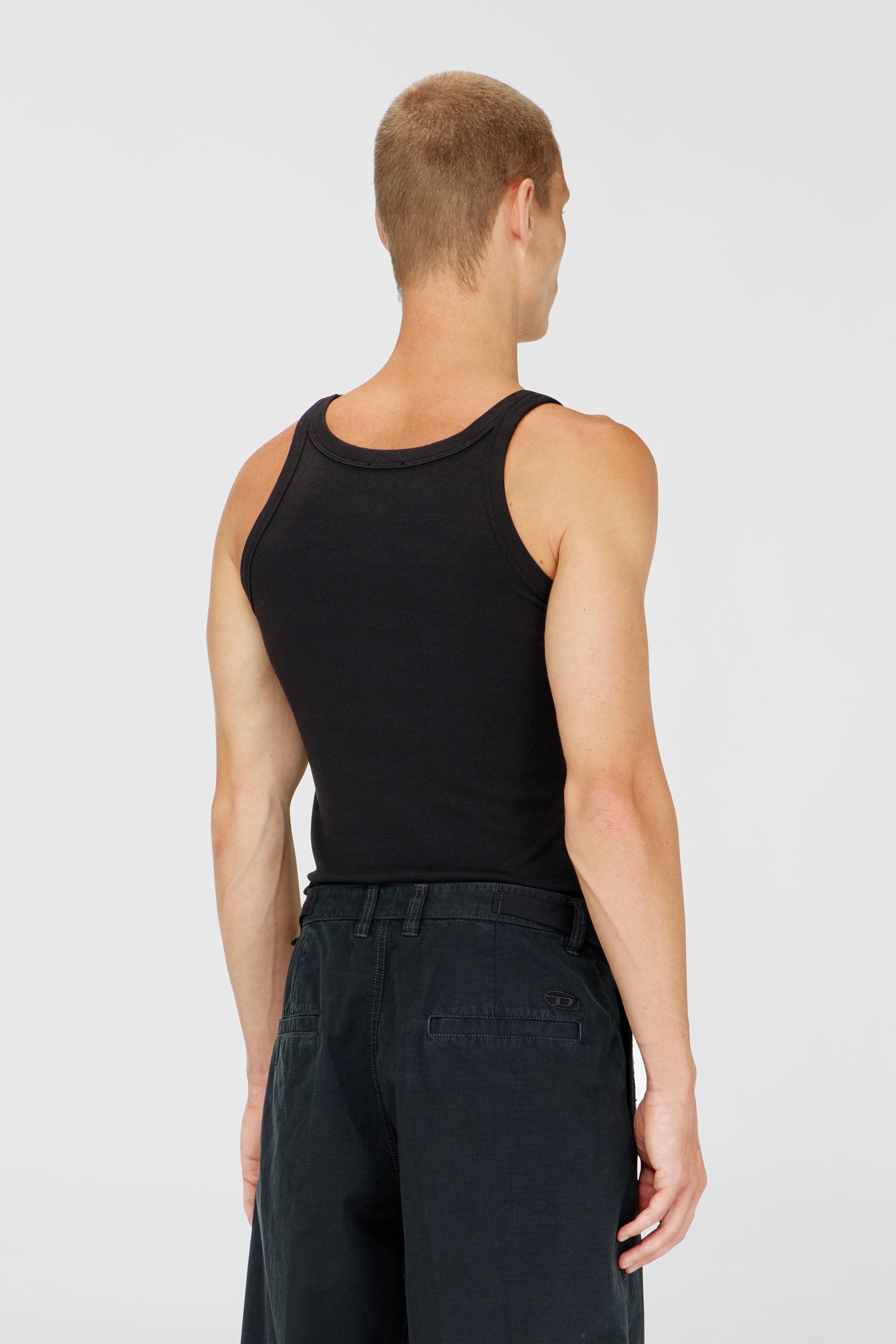 Diesel - T-WIFE-DCO, Herren Schmal geschnittenes Baumwoll-Tanktop mit Oval D-Logo in Schwarz - 4