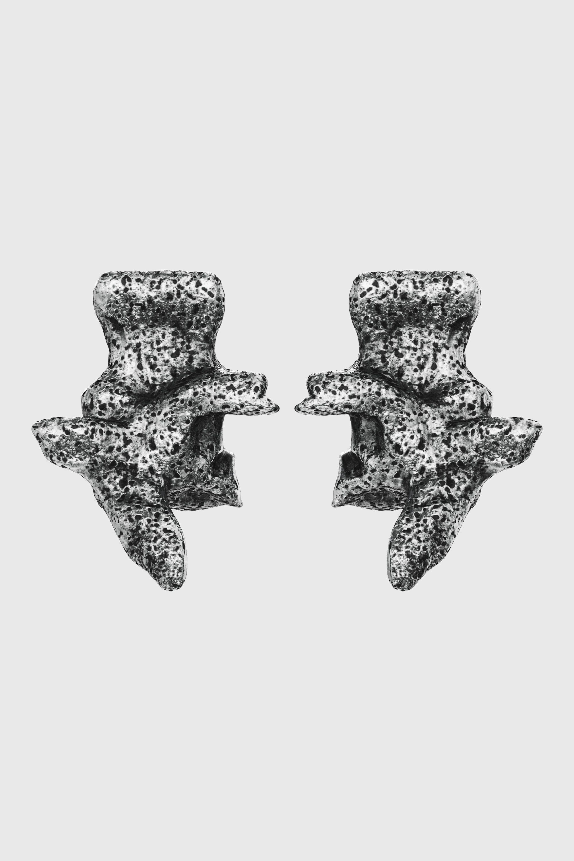 Diesel - DX1710040 JEWELLERY, Unisex Ohrstecker in silberfarben mit Nieten in Dunkelgrau - 1