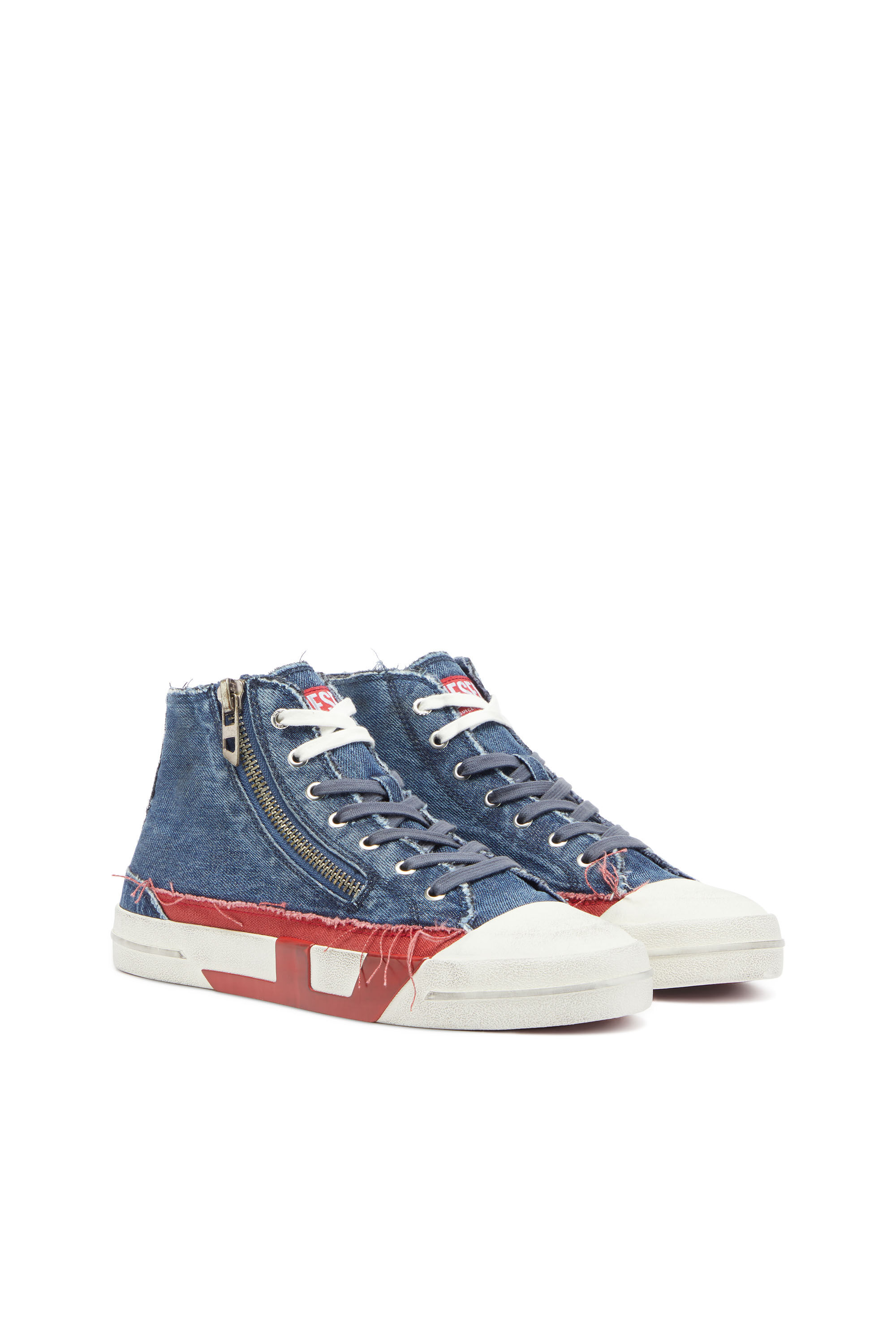 Diesel - S-D-VERSE ZIP MID II, Herren S-D-Verse - Denim-Sneaker mit D-Logo in Mittelblau - 2