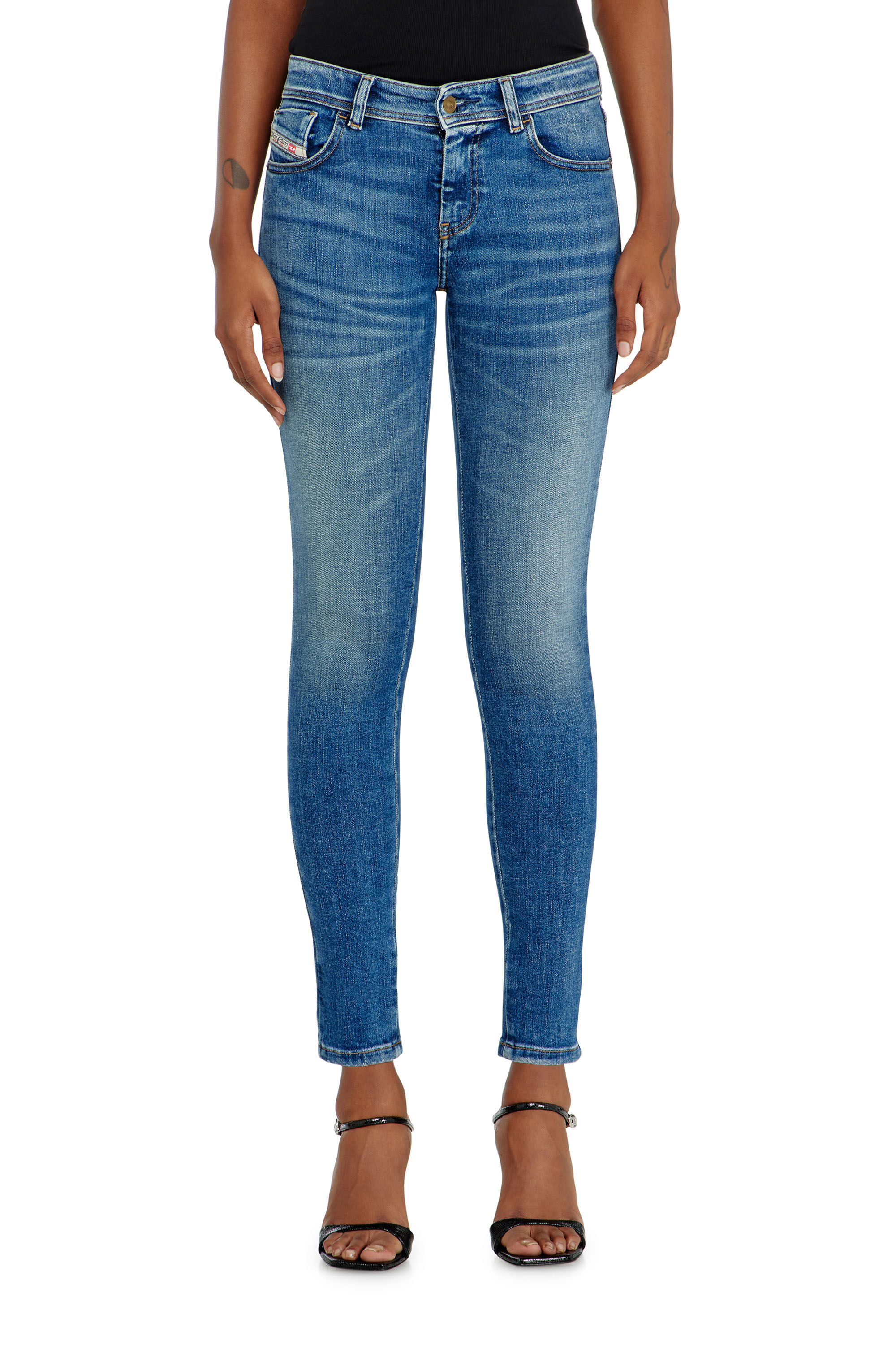 Diesel - Damen Skinny Jeans 2017 Slandy 09P71, Mittelblau - 4
