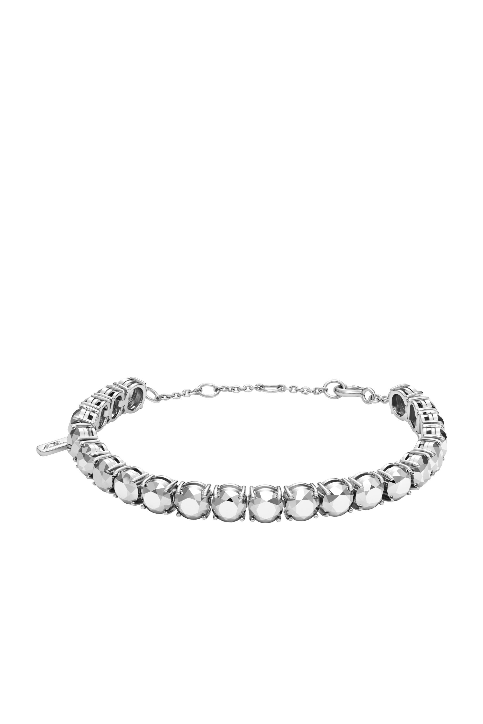 Diesel - DL1354040 STERLING SILVER JEWEL, Unisex Armreif aus Sterlingsilber mit Diamantschliff in Silber - 1