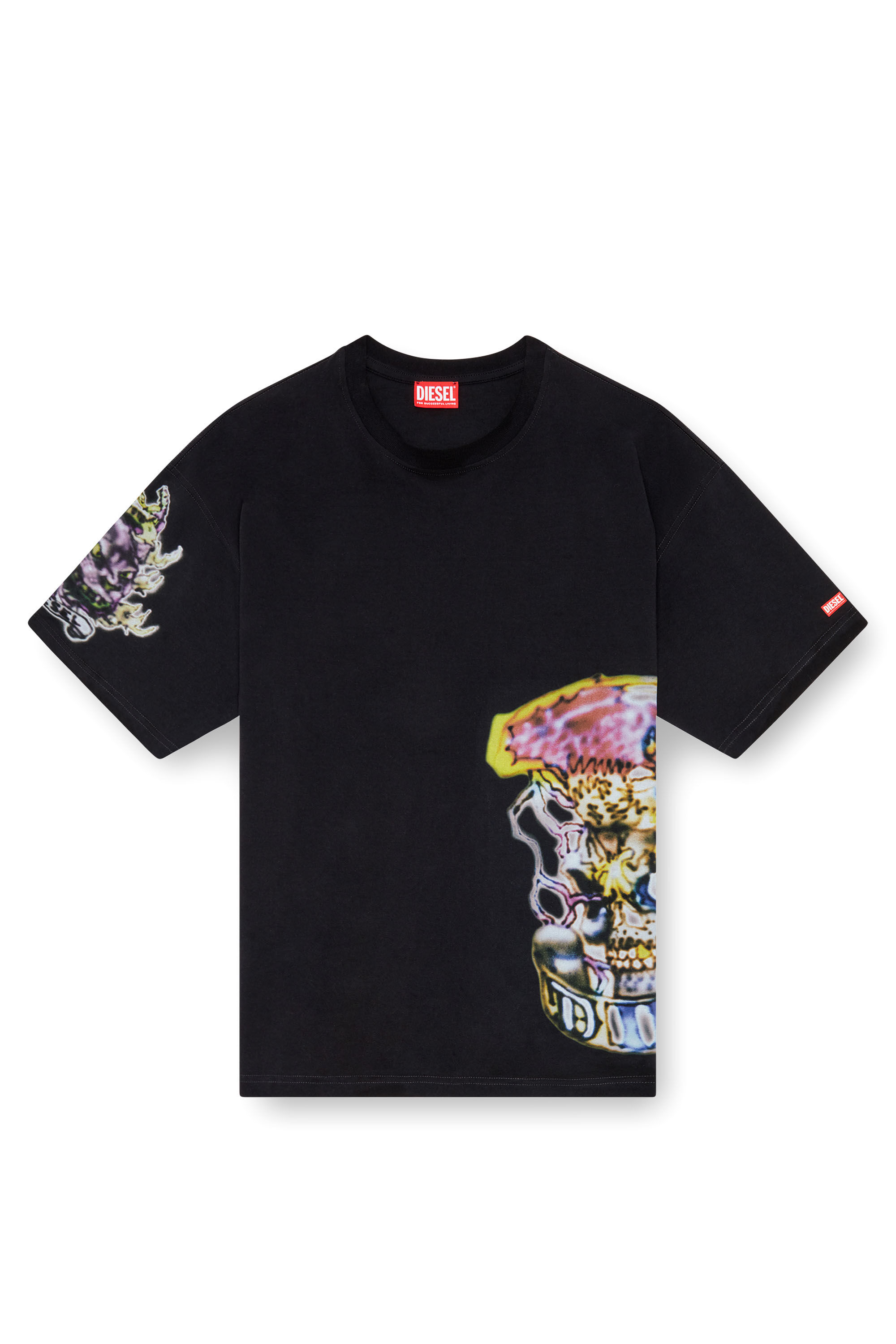 Diesel - T-BOXT-Q14, Man T-shirt with blurry tattoo prints in Black - Image 2