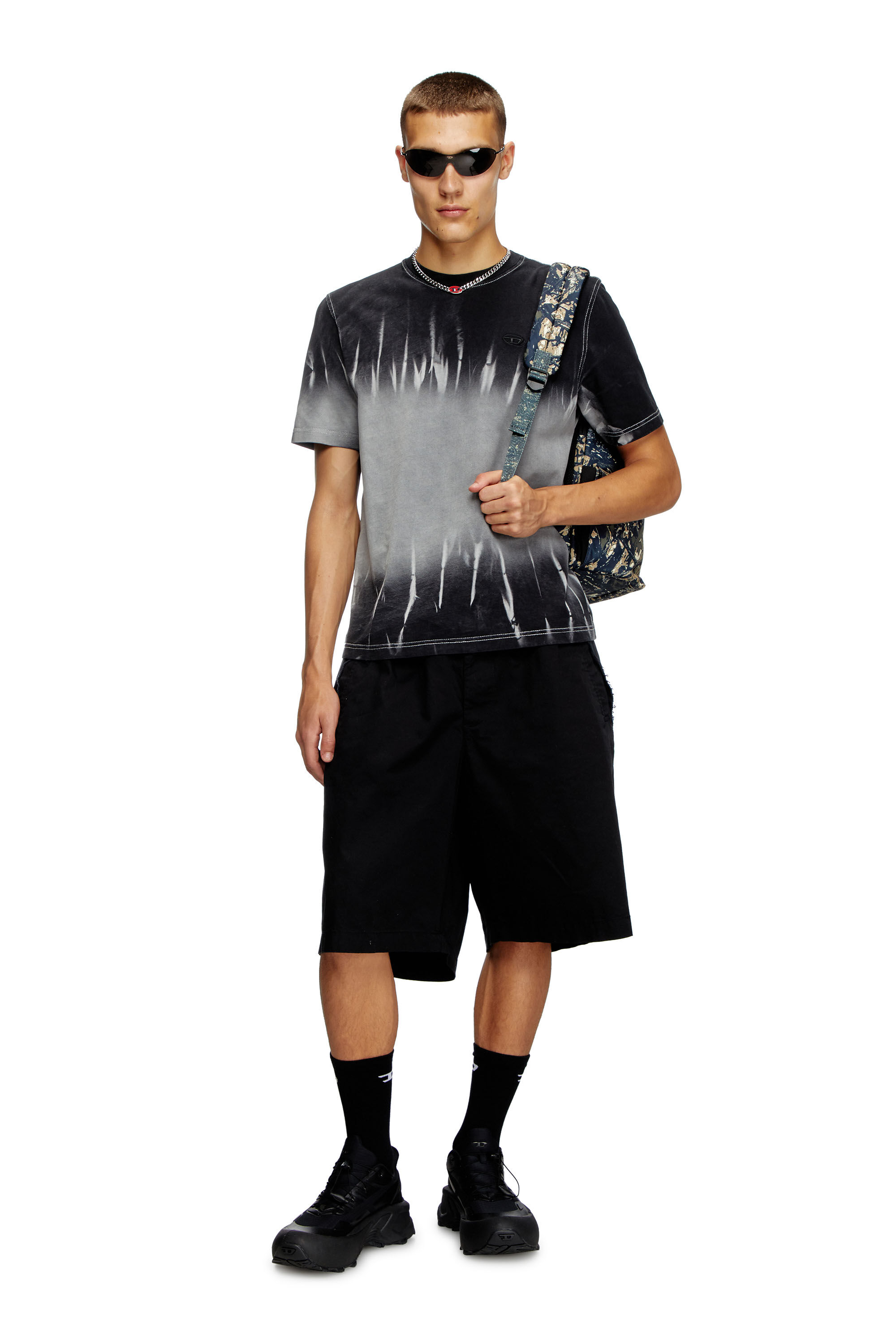 ★ドイツ発*DIESEL*Batik Tシャツ/Dark green★ Garment Dyed T-Shirt S DARK GREEN(TS-25AU01102064) | Tシャツ