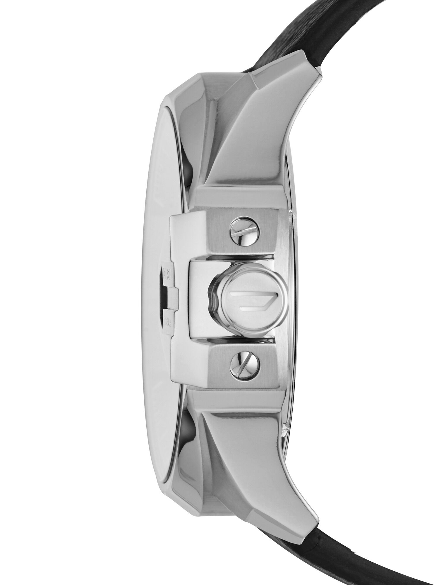 Diesel - DZ7376, Herren Uhr aus Edelstahl mit schwarzem Leder, 55 mm in Schwarz - 2