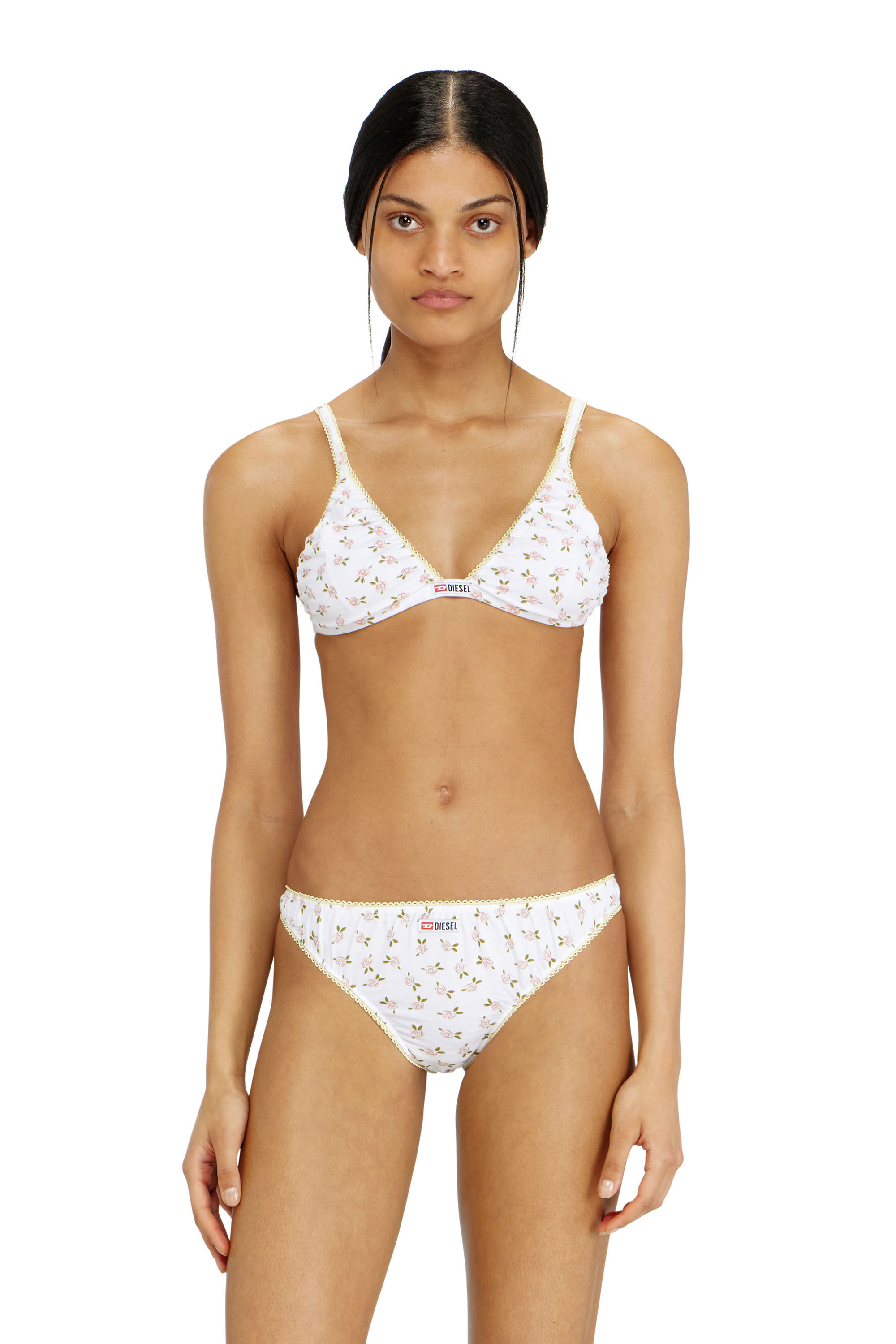 Diesel - JANA-D-CORE, Damen Triangel-BH aus Baumwolle mit all-over Blumenprint in Wei&szlig; - 3
