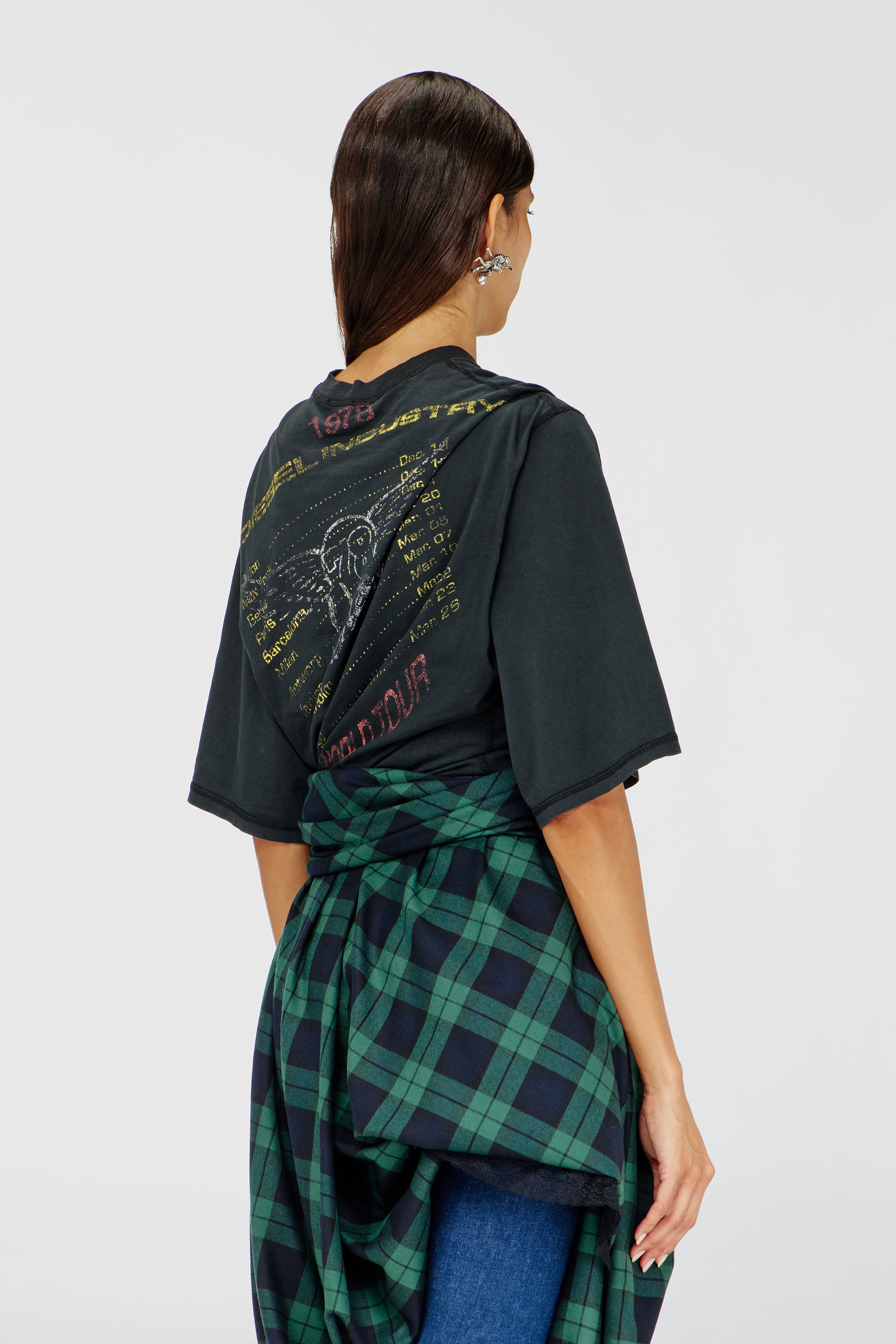 Diesel - T-MILLA-JER, Damen T-Shirt-Body mit Konzertgrafik in Schwarz - 4