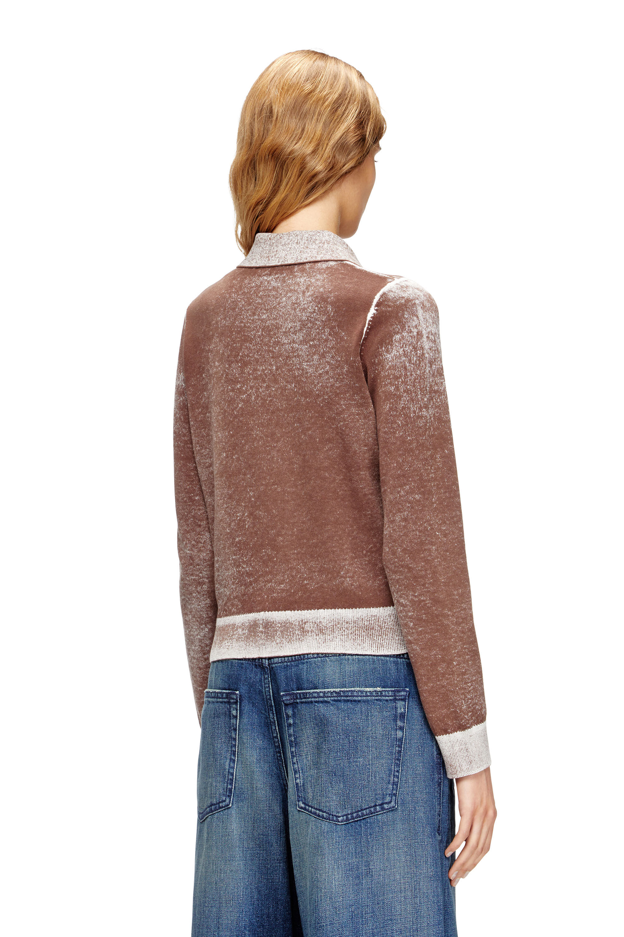 Diesel - M-LOREN, Damen Cardigan mit verblasstem Umkehrdruck in Braun - 4