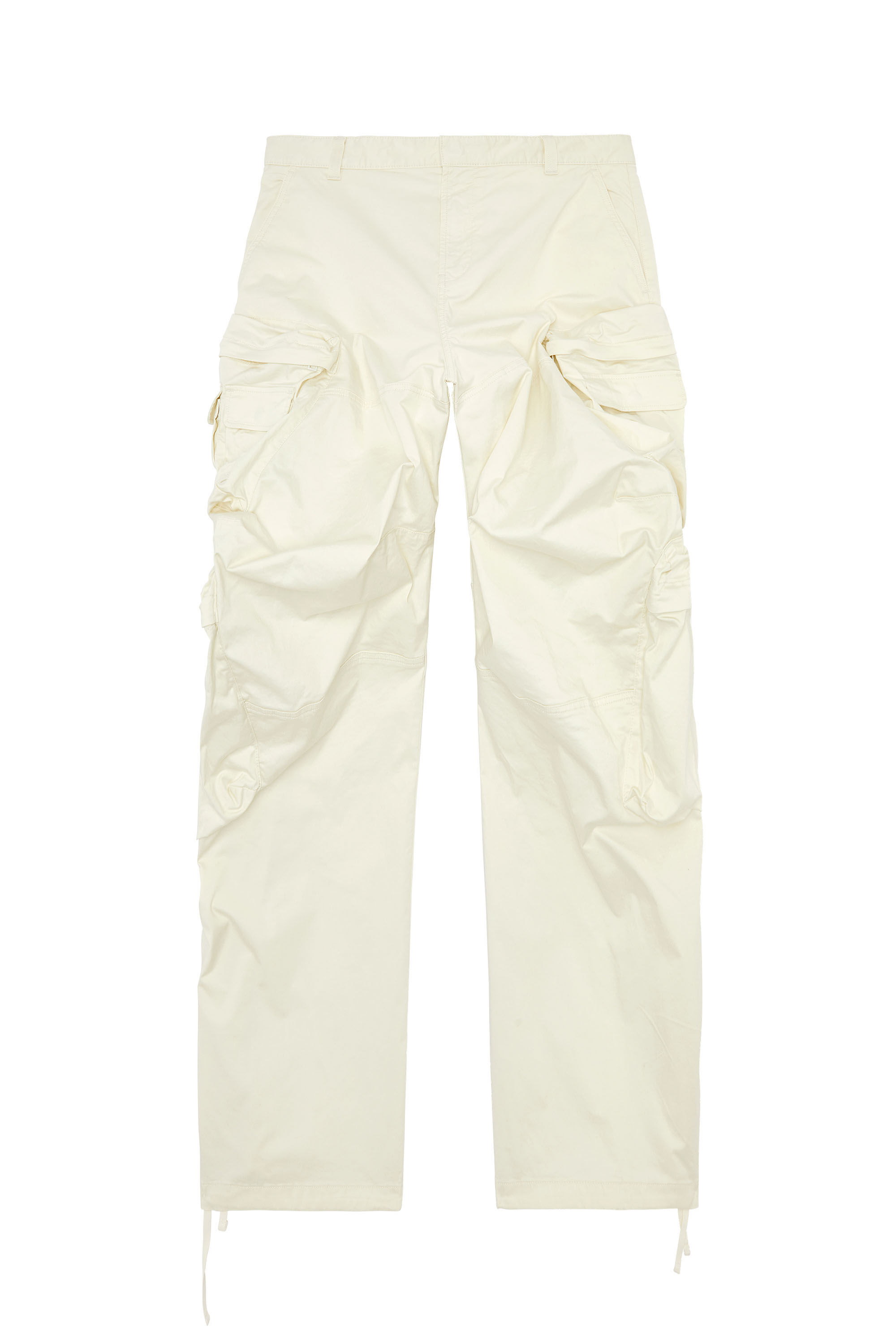 Diesel - P-HUGES-NEW, Herren Cargohose aus elastischem Baumwollsatin in Weiß - 2