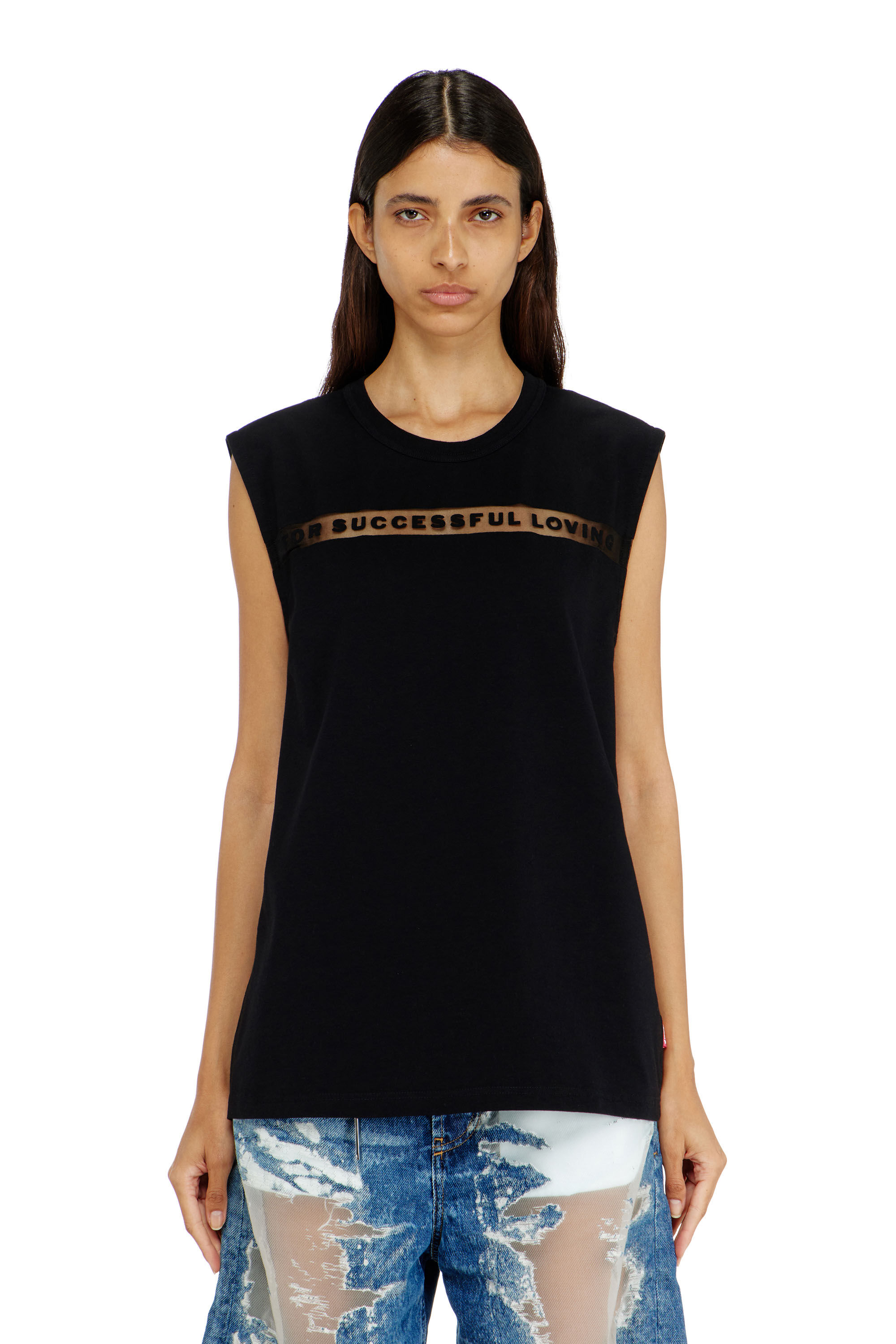 Diesel - PR-T-NORM-BISC-MATI-R, Unisex Tanktop mit For Successful Loving Logo in Schwarz - 6