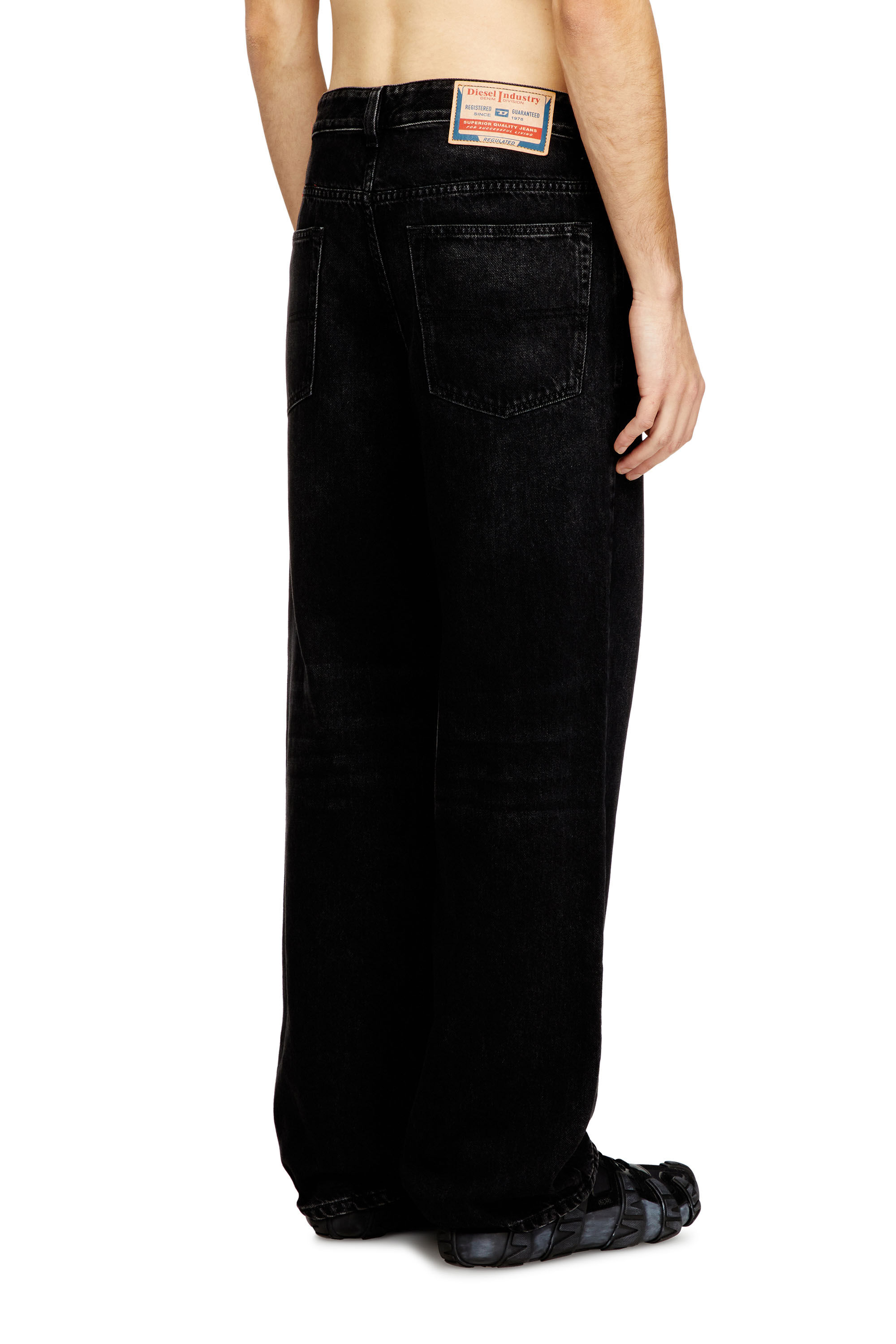 Diesel - Herren Relaxed Jeans 2001 D-Macro 09P09, Schwarz/Dunkelgrau - 4