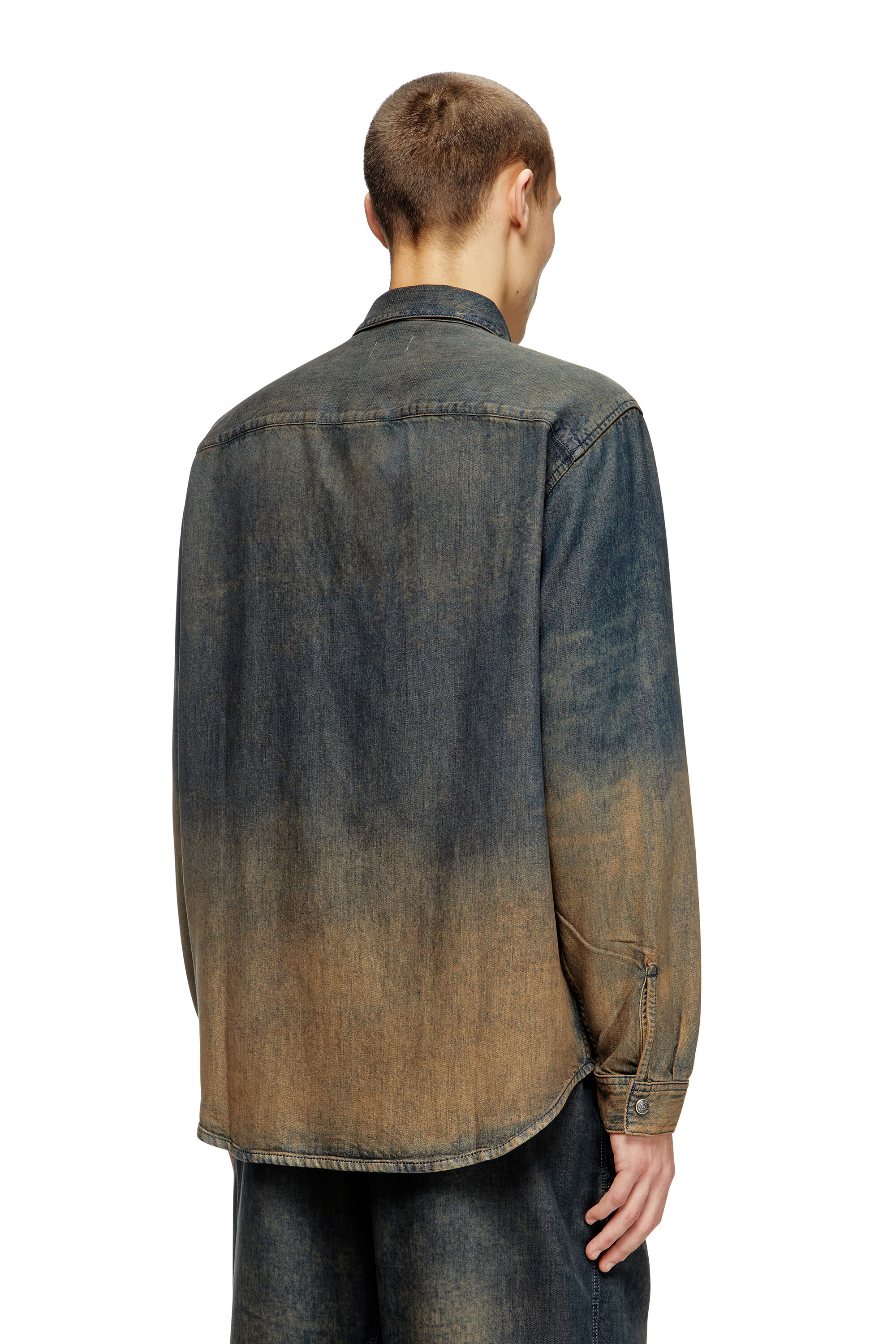 Diesel - D-SIMPLY-S8, Herren Hemd aus nuanciert fließendem Denim in Dunkelblau - 4