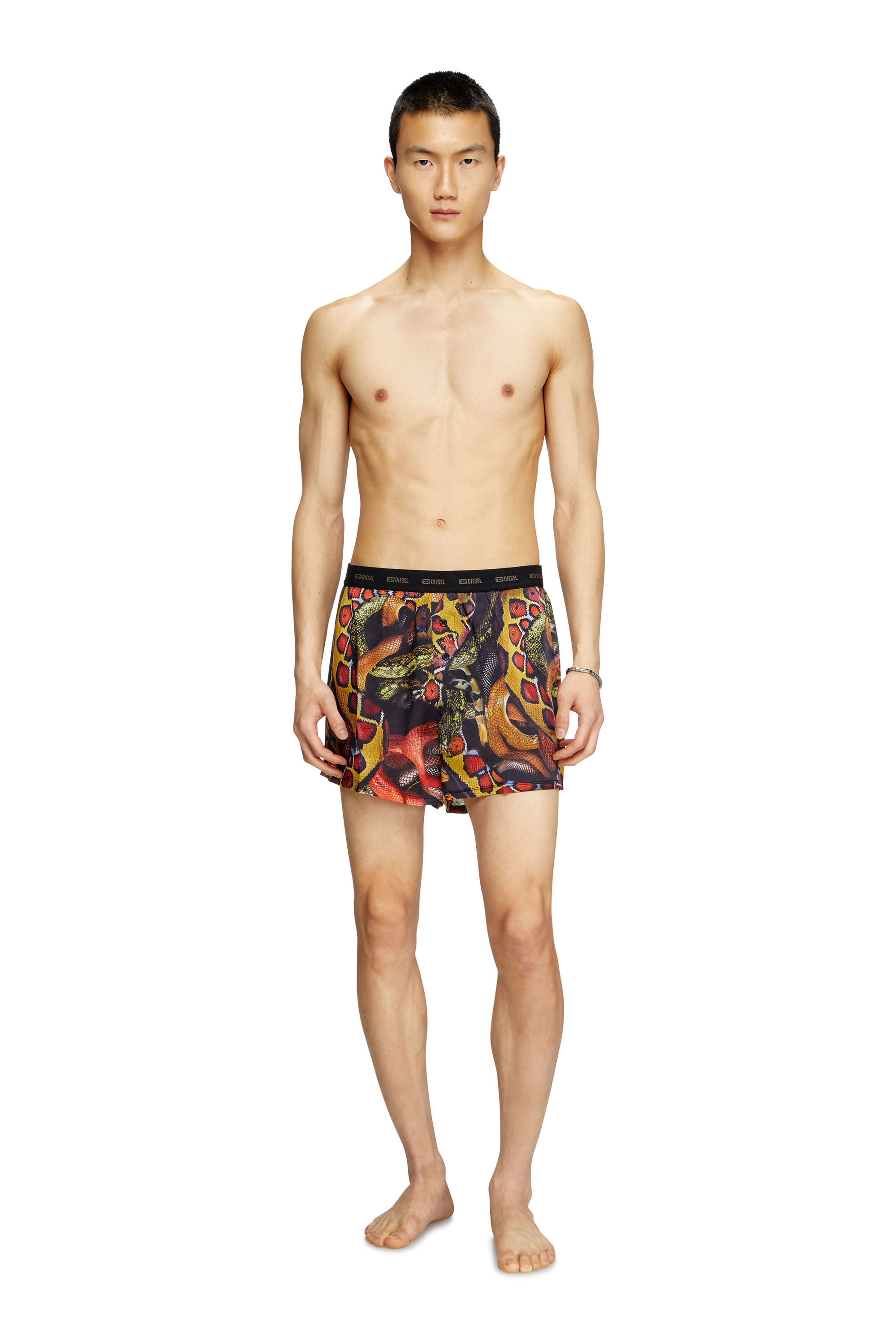 Diesel - STARK-UTLT-SNAKE, Herren Boxershorts aus Satin mit Schlangen-Print in Bunt - 1