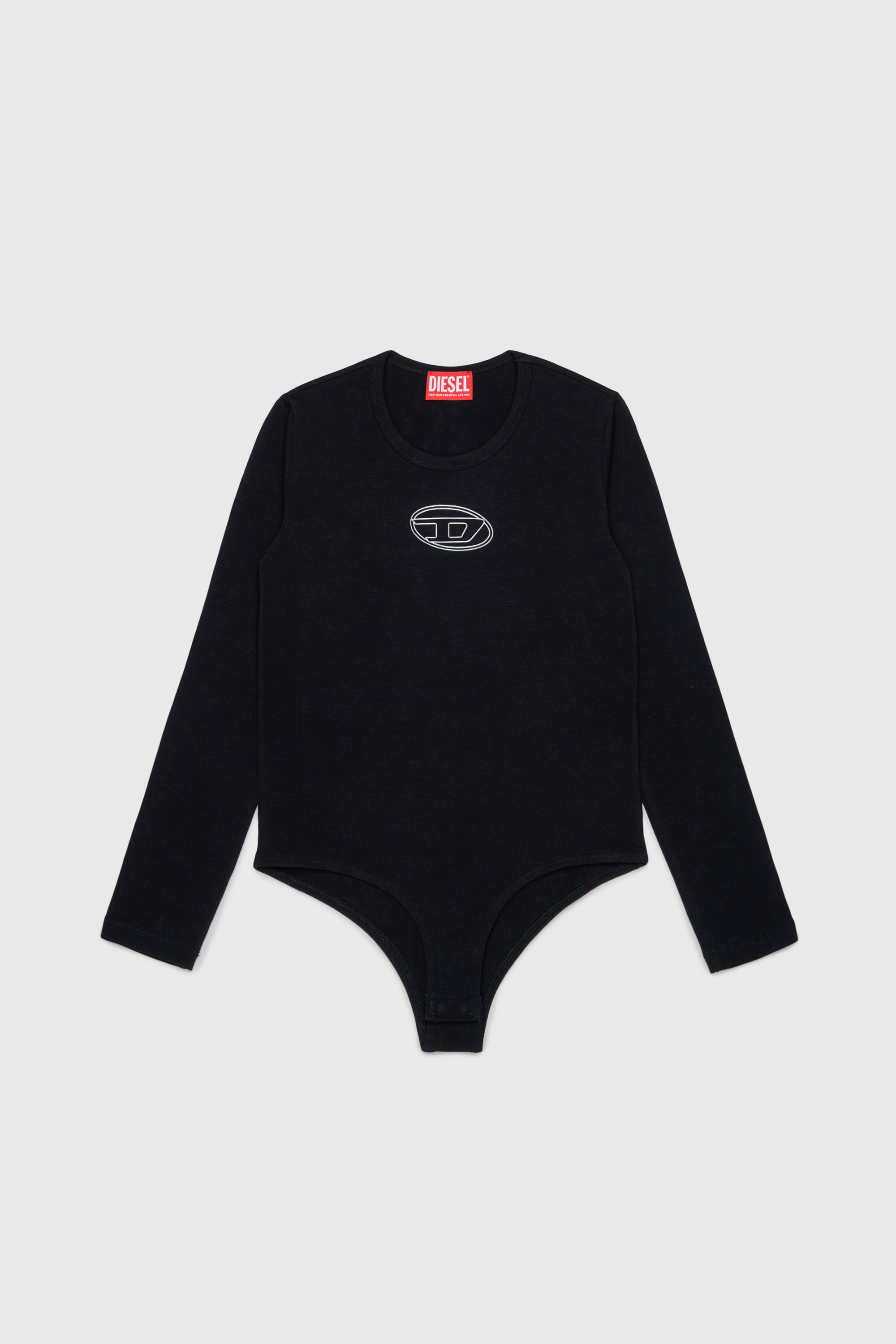 Diesel - BILIT, Damen Langarm-Body mit Oval D Logo in Schwarz - 1