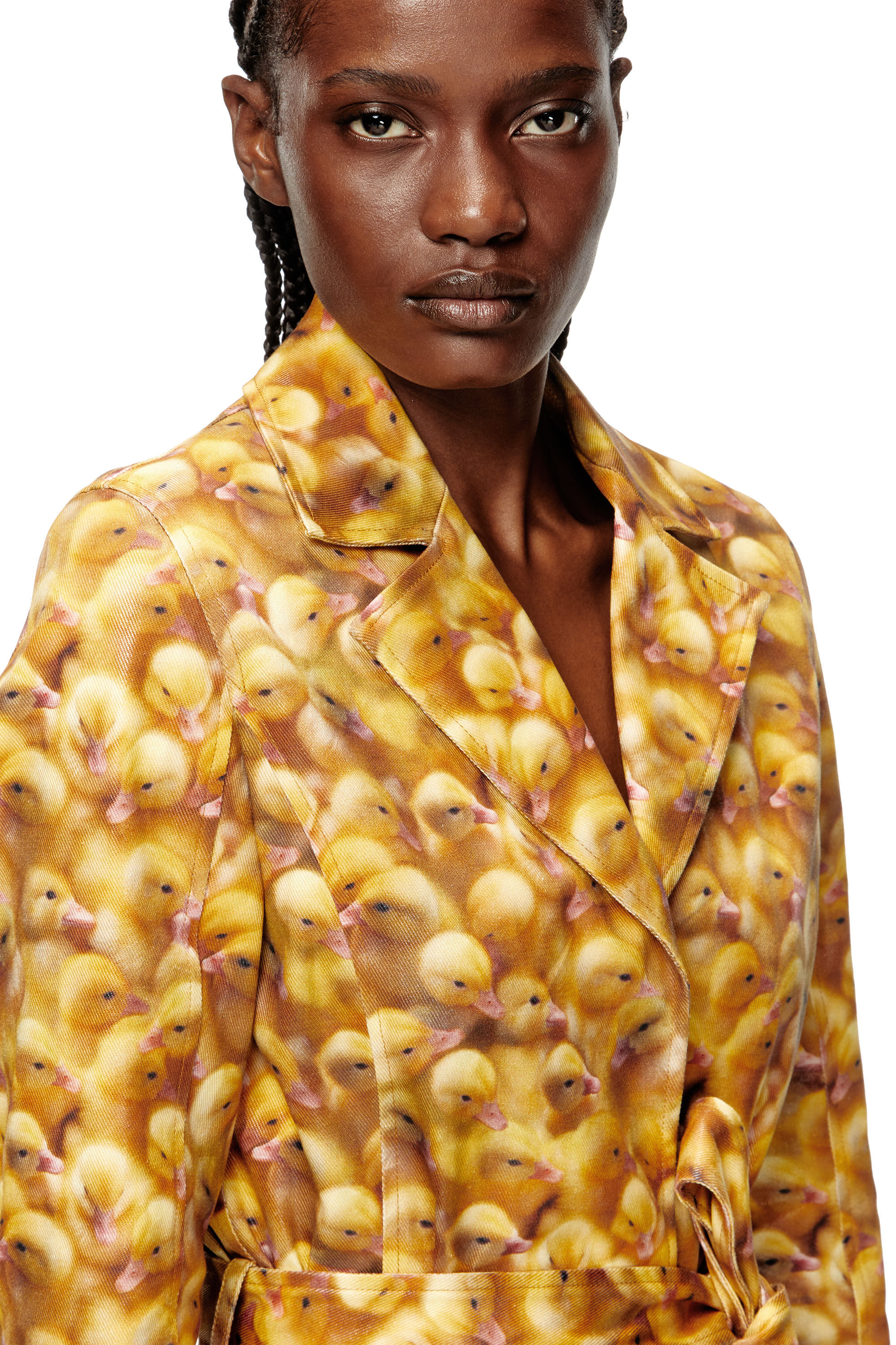 Diesel - G-OJI, Damen Trenchcoat mit Enten-Motiv in Gelb - 5
