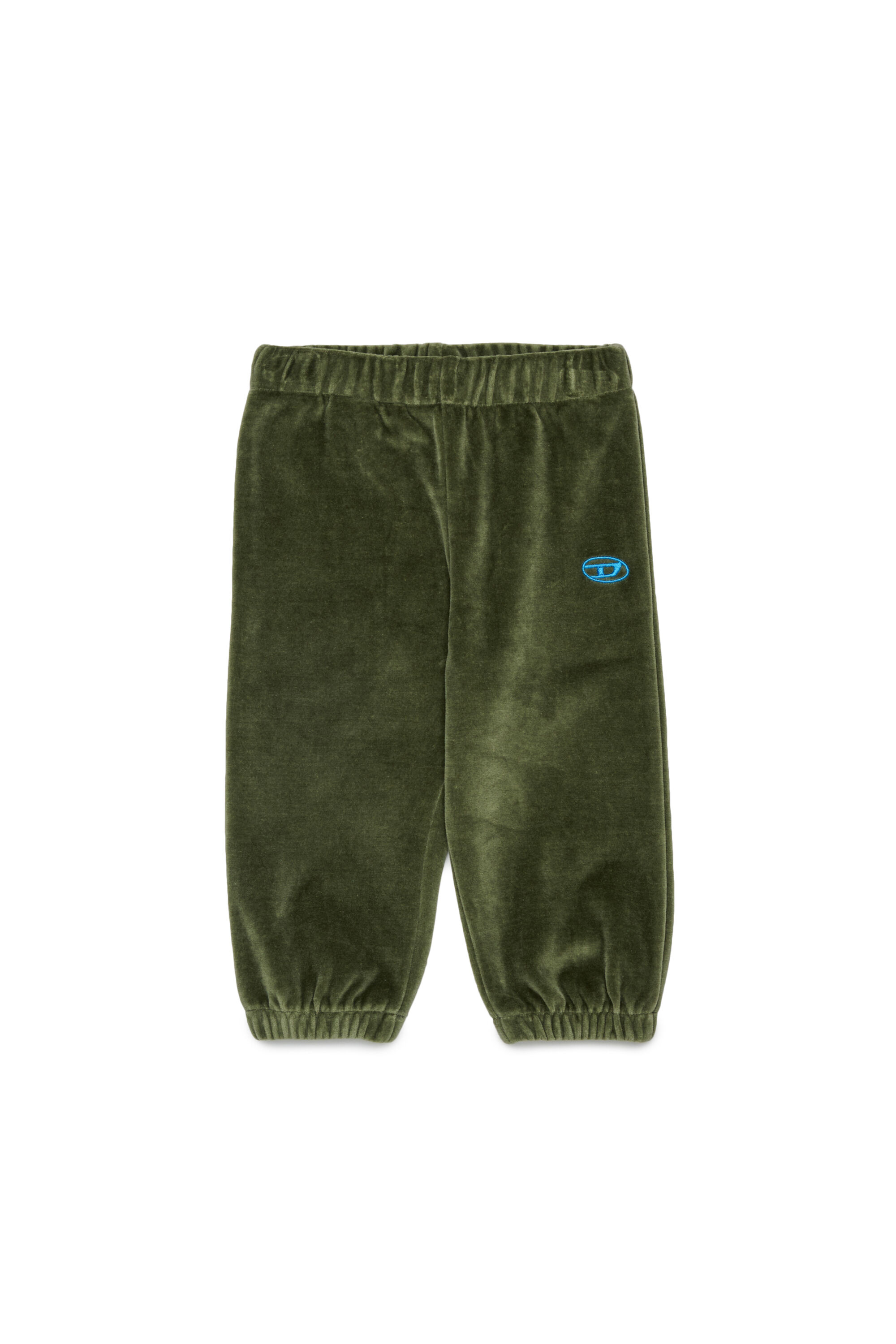 Diesel - PHENIB, Man's Velvet sweatpants with Oval D embroidery in Green - 1
