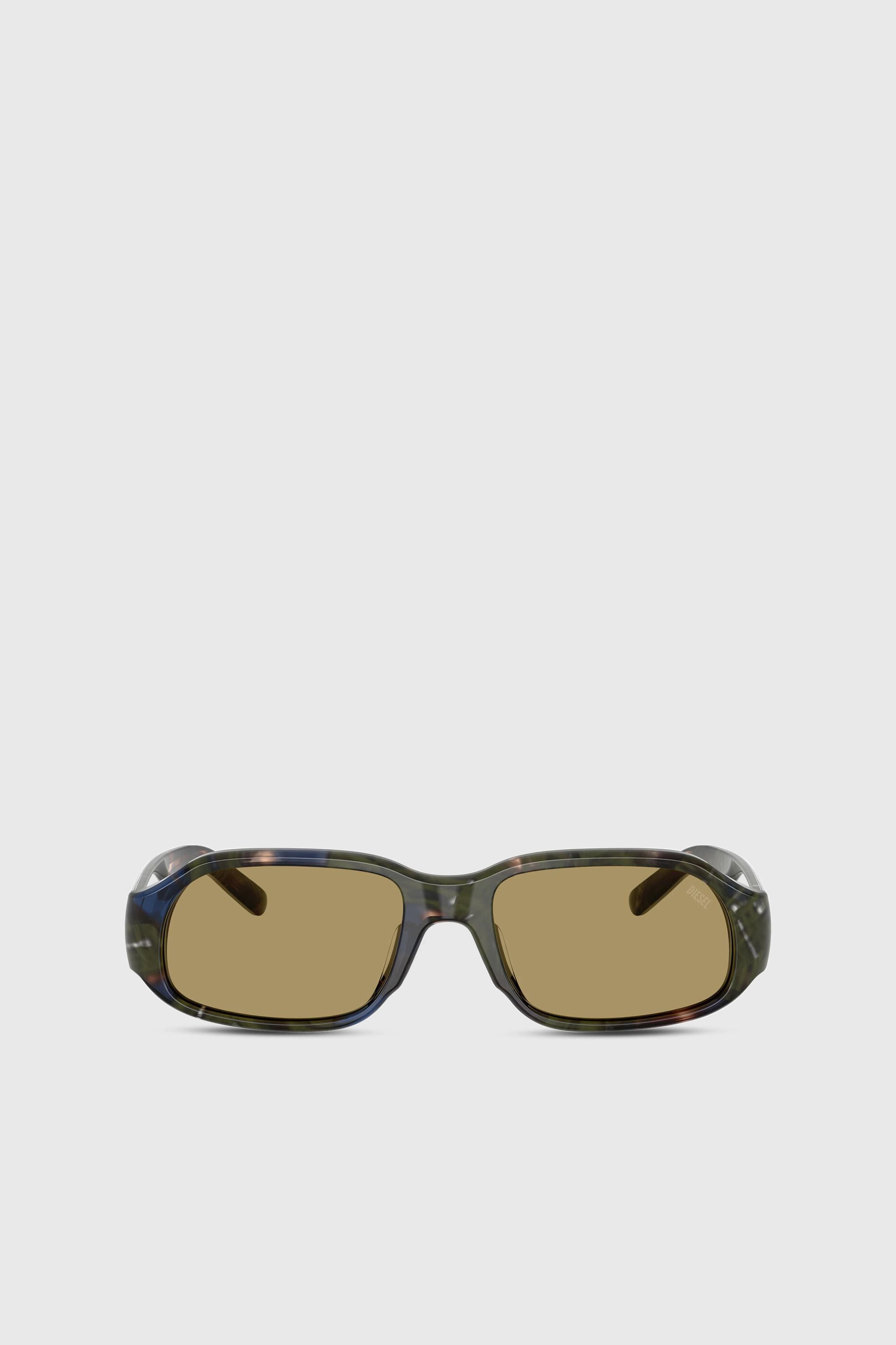 Diesel - 0DL2009U, Unisex Rechteckige Sonnenbrille in Gr&uuml;n/Braun - 1