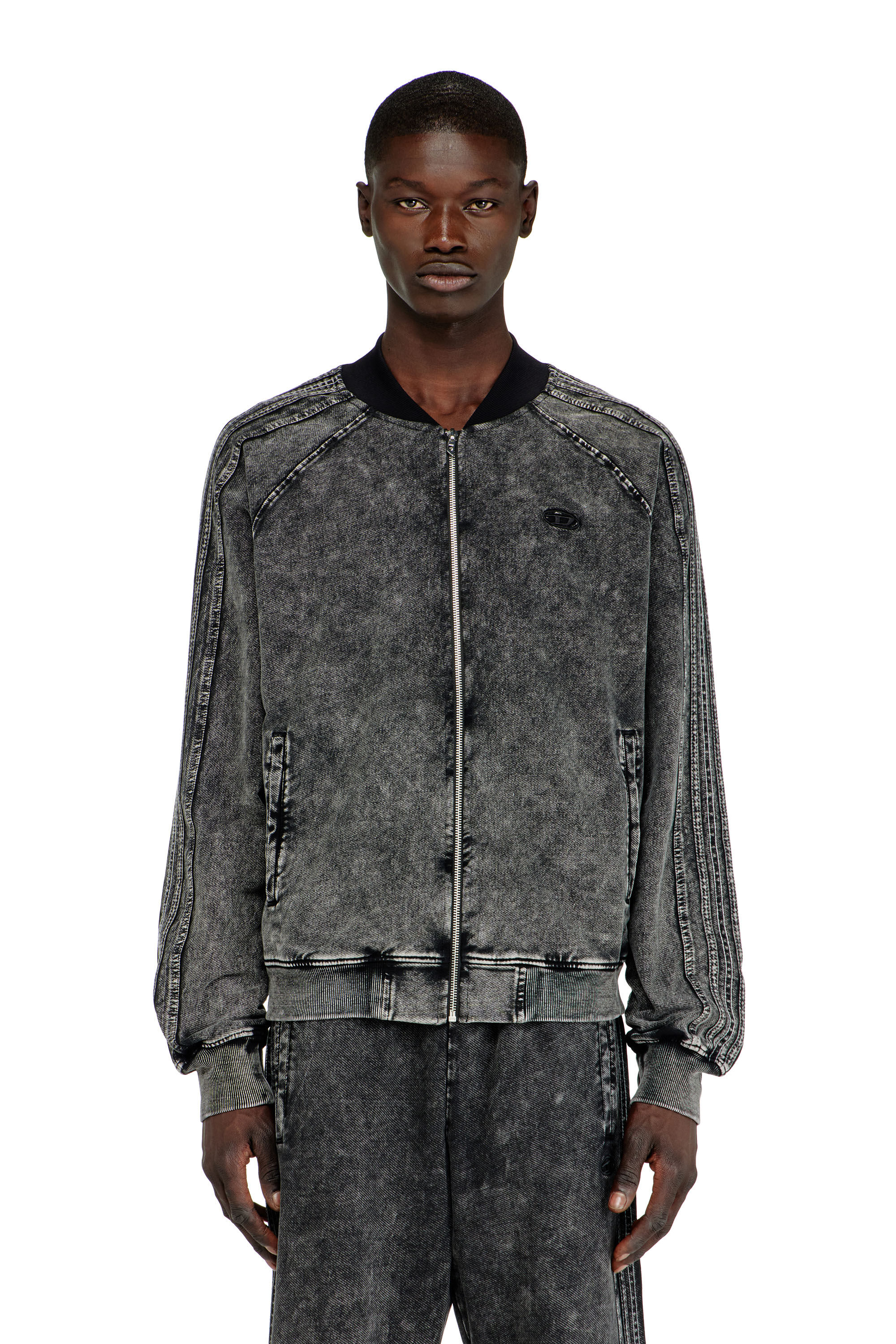 Diesel - S-ALT, Herren Rei&szlig;verschluss-Sweatshirt mit &Auml;rmelb&auml;ndern in null - 2