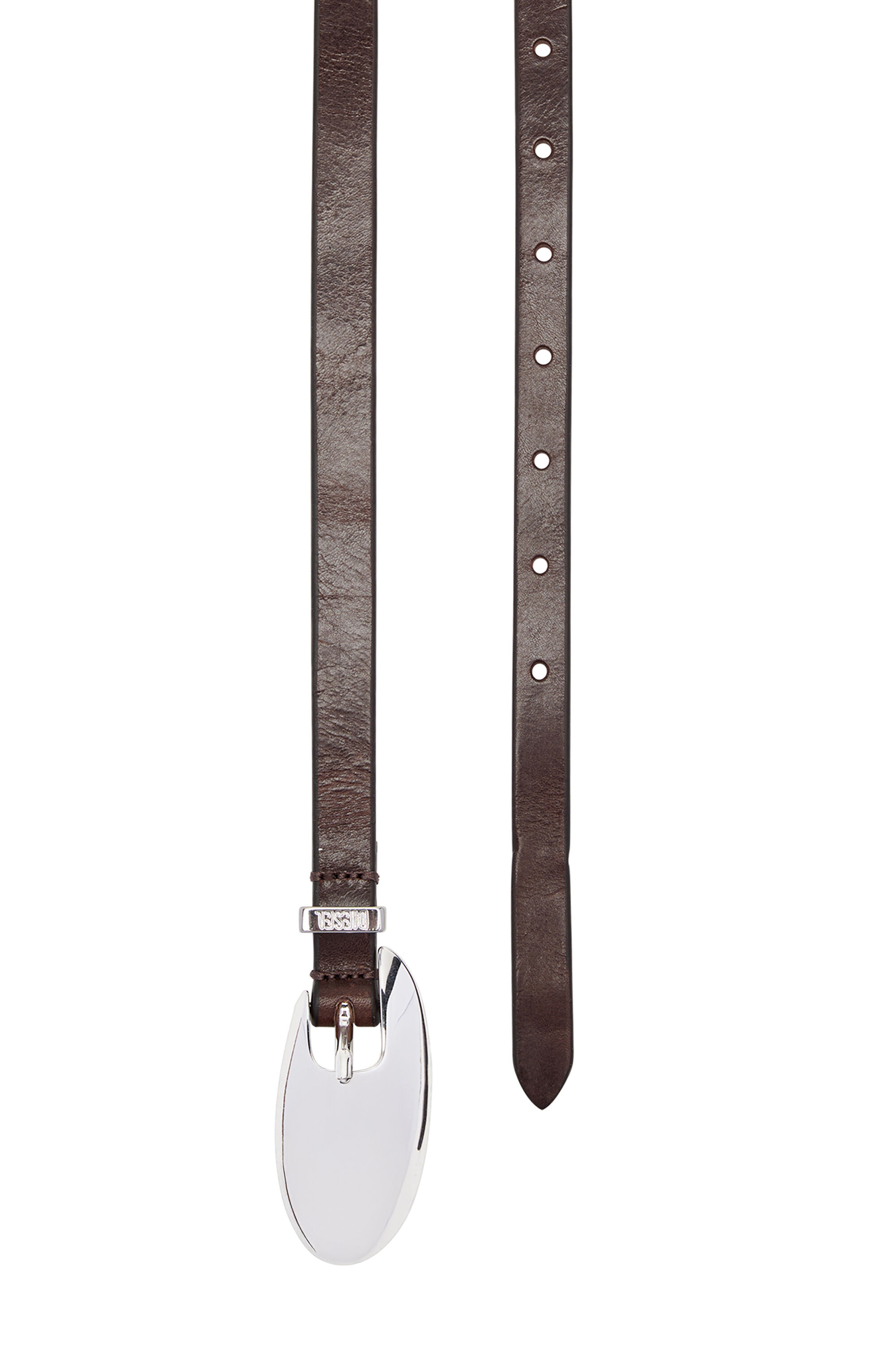 Diesel - B-ROP 15, Damen 1,5 cm Lederg&uuml;rtel mit skulpturaler Schnalle in Braun - 3