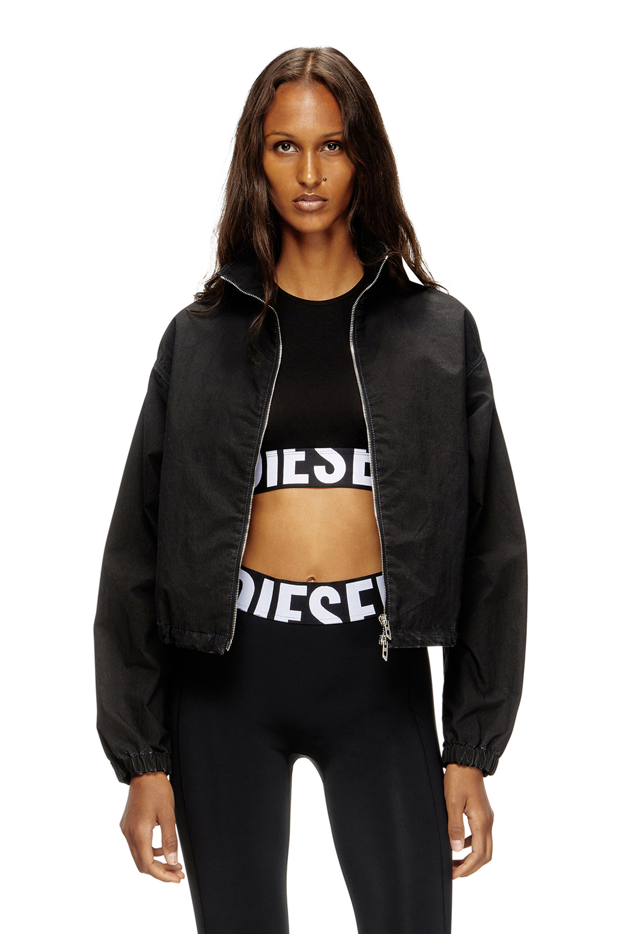 Diesel - ADA-D-POP, Damen Verkürztes Tanktop mit Cut-off-Logo in Schwarz - 5