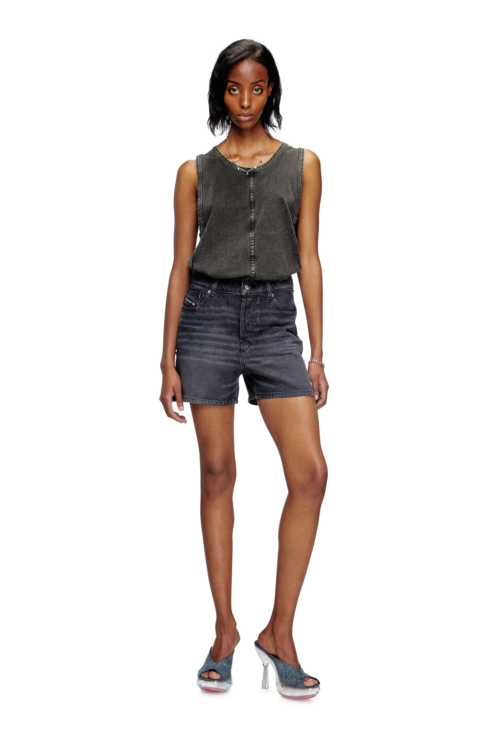 Diesel - DE-JIRO, Damen Shorts aus Denim in Schwarz - 1