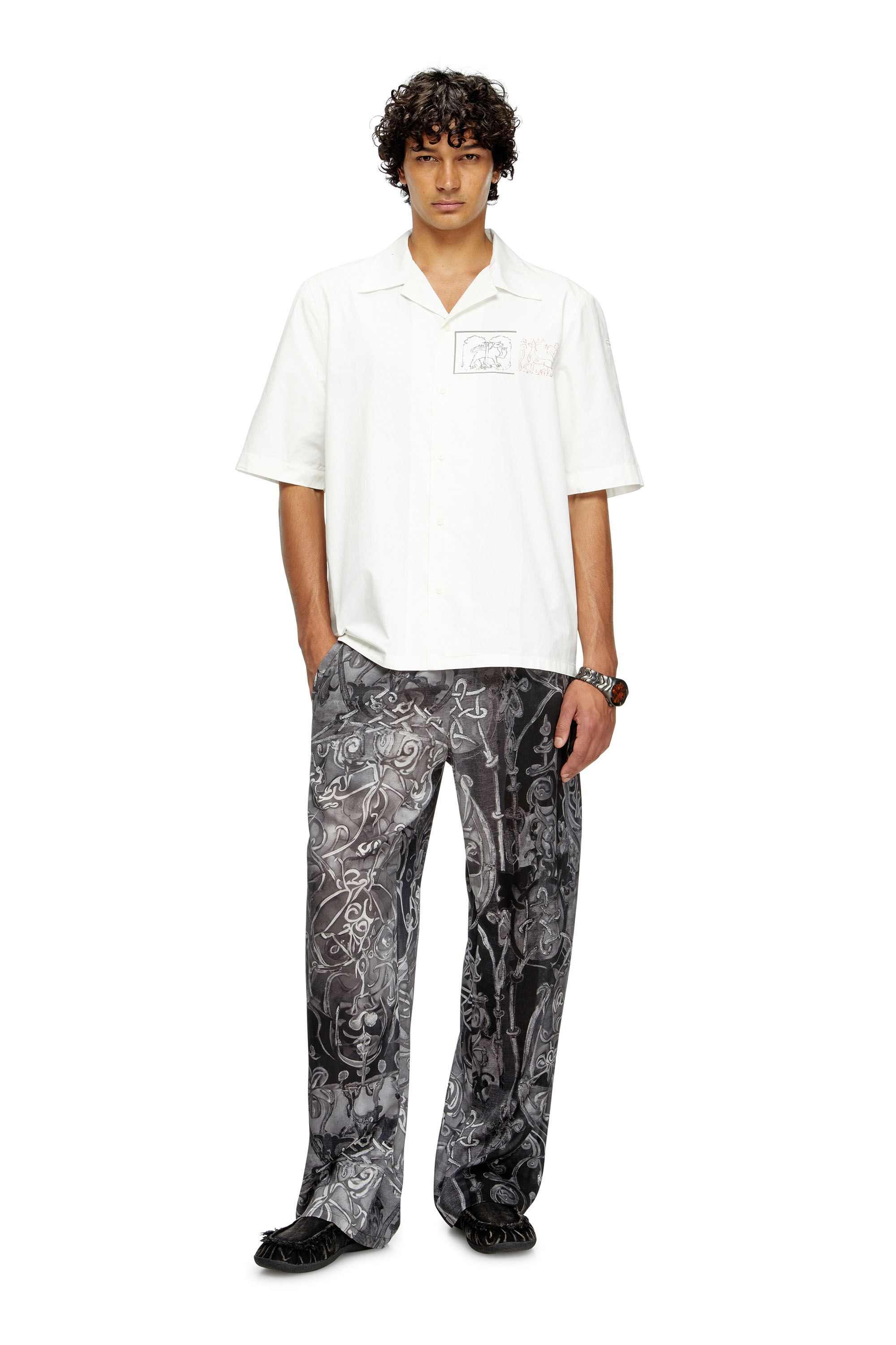 Diesel - S-BRACK-A-HGBS, Herren Hemd mit Schwert-Print in null - 1