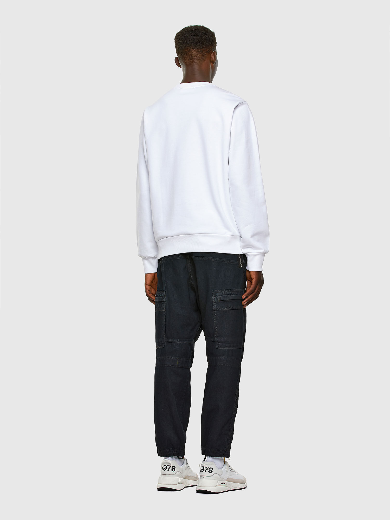 Diesel - S-GIRK-CUTY, Herren Sweatshirt mit kombinierten Logos in Weiß - 5