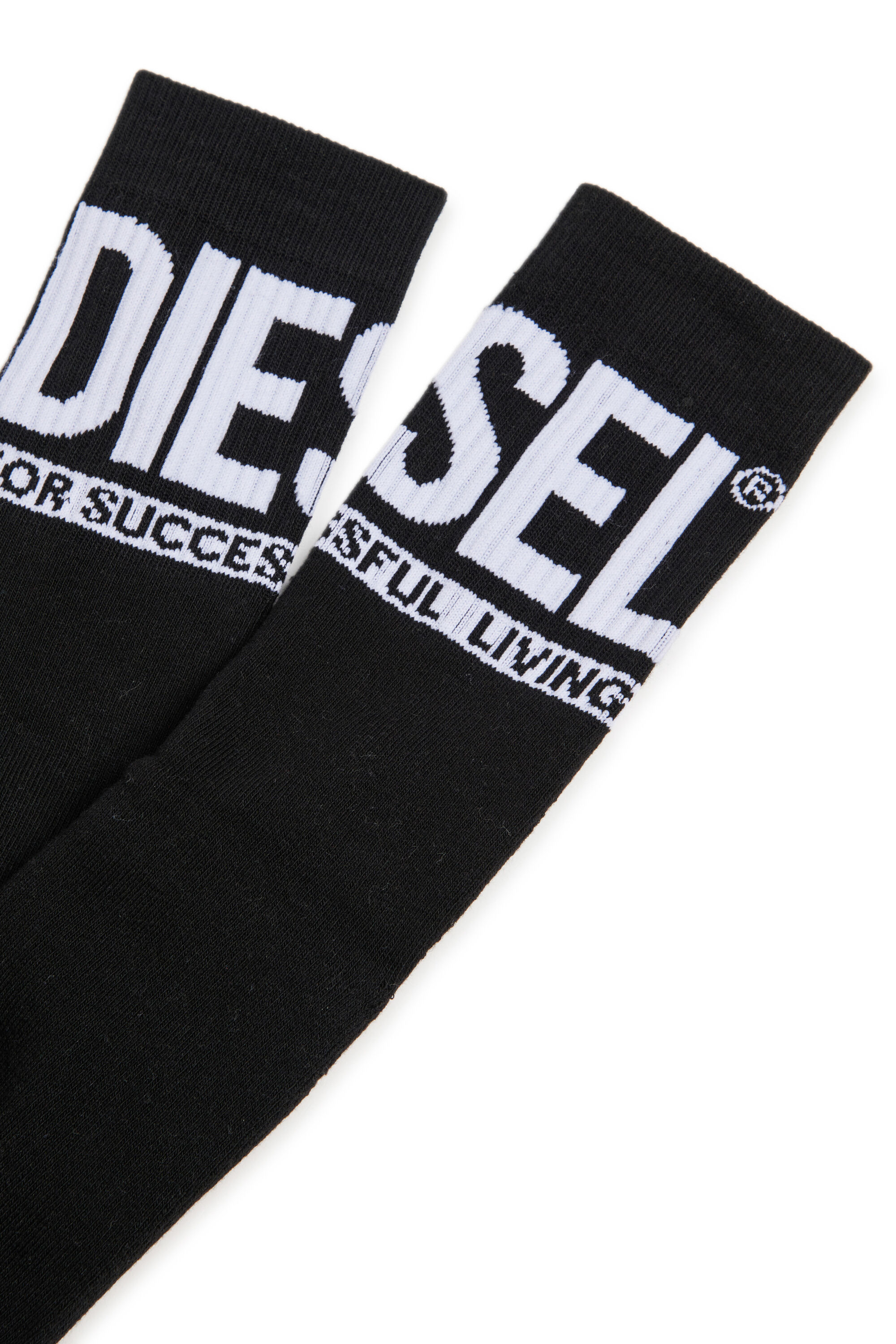 Diesel - SKM-ZRAYBIPACK, Herren Socken im Zweierpack mit Logo in Schwarz - 3