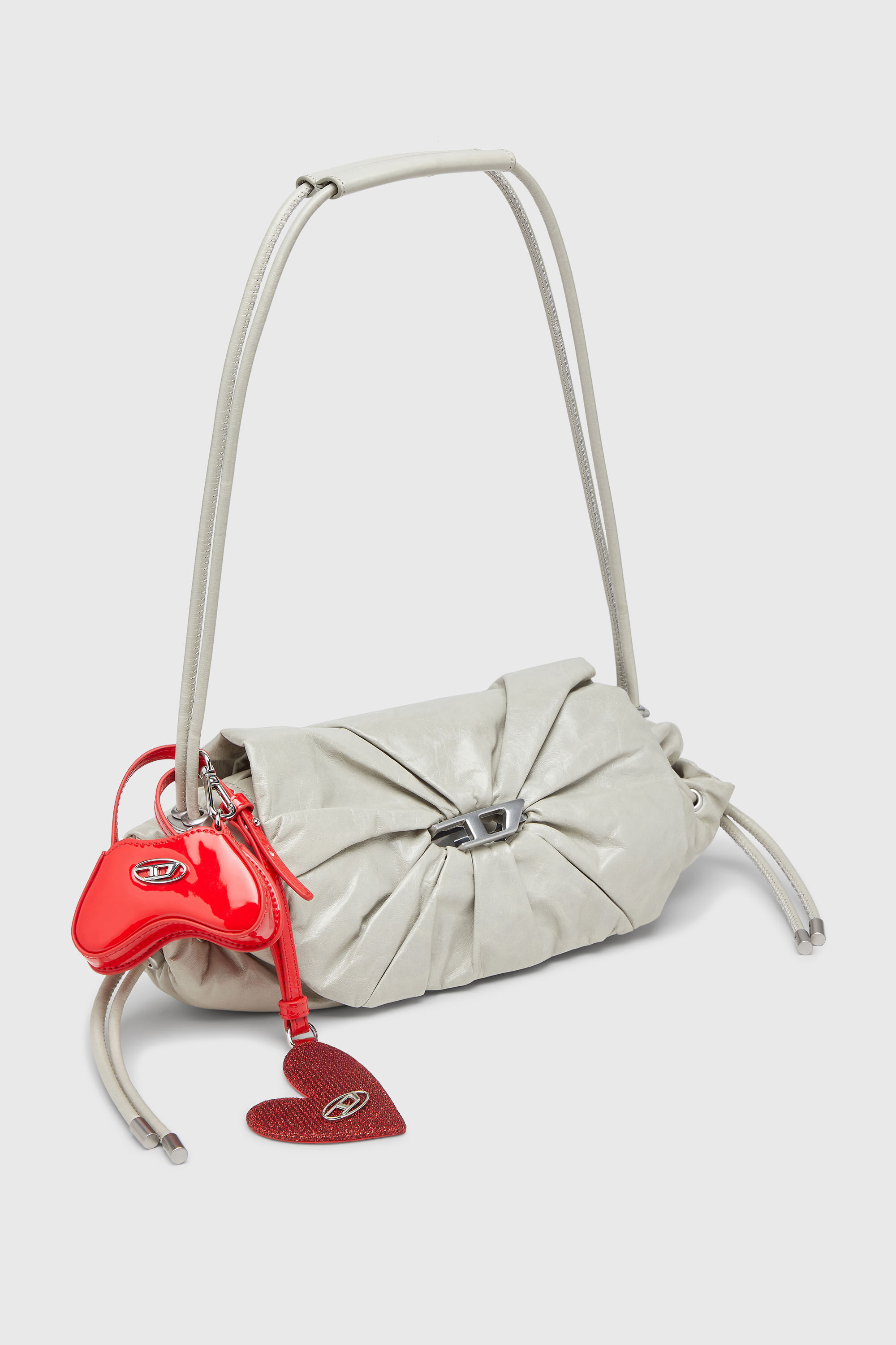 Diesel - PLAY MIRROR, Damen Herzanh&auml;nger mit Logo aus Metall in Rot - 4