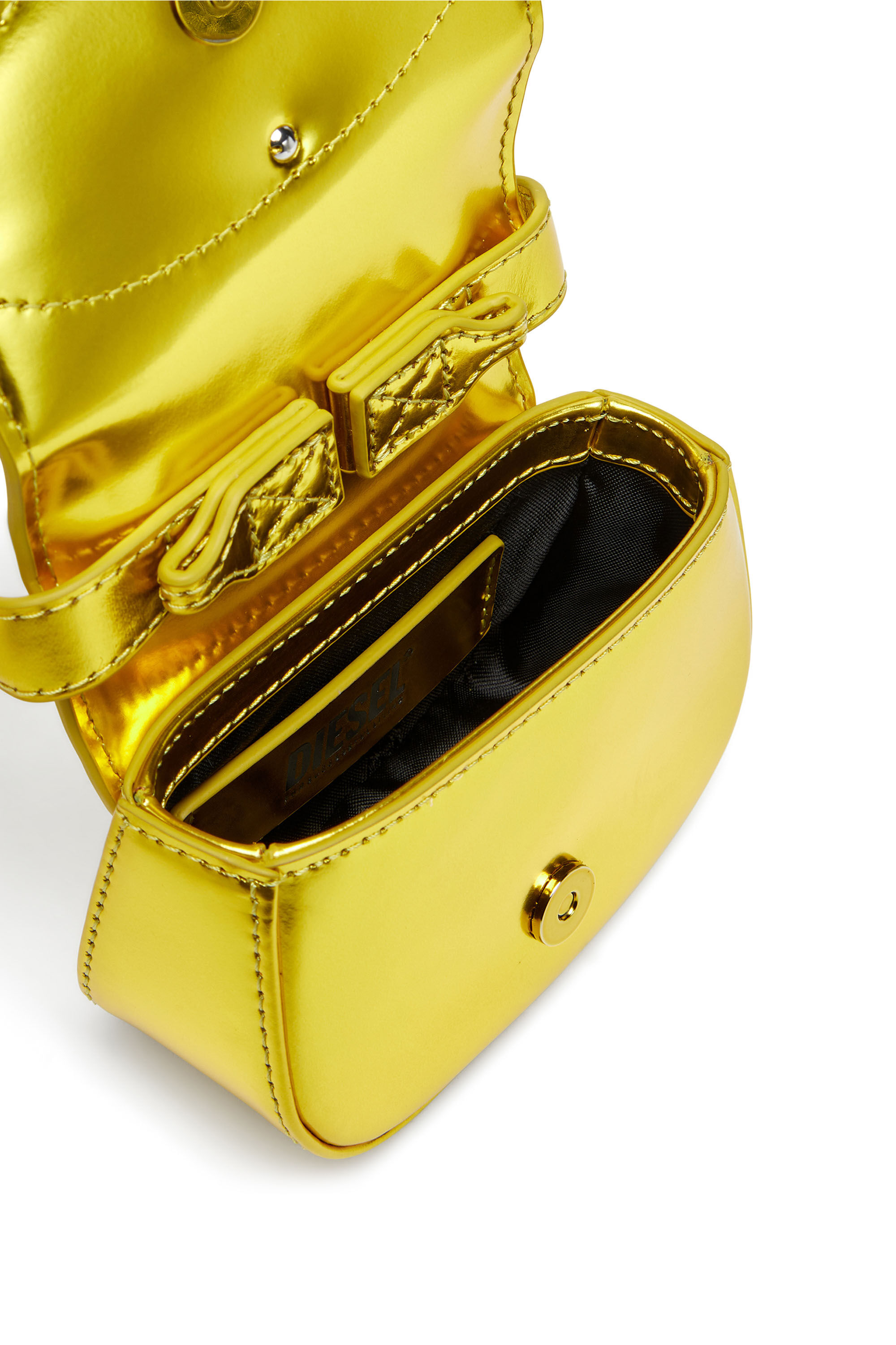 Diesel - 1DR-XS-S, Woman 1DR-XS-S-Iconic mini bag in mirrored leather in Yellow - Image 5