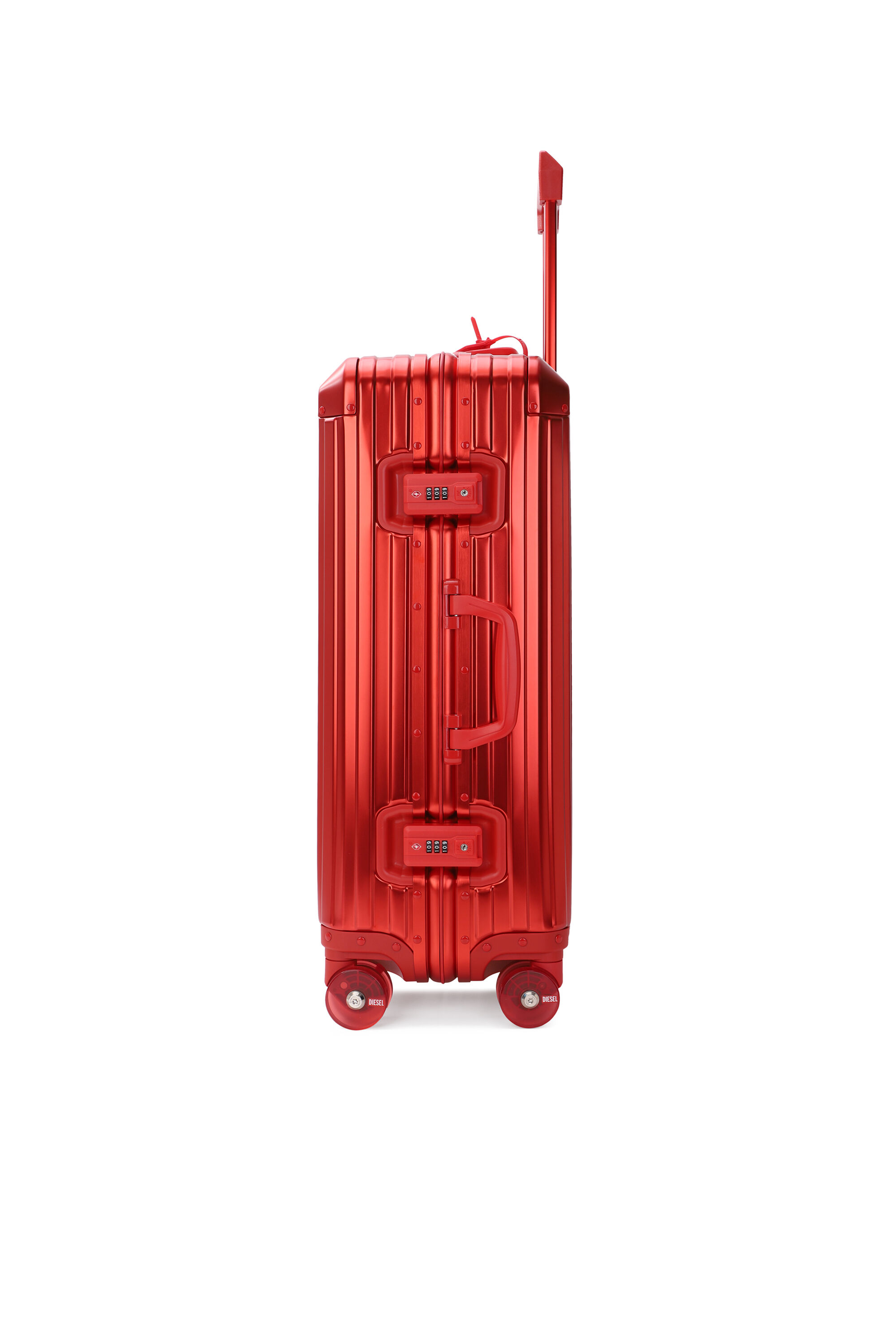 Diesel - DIESEL ALUMINUM TROLLEY- DSL002, Unisex Koffer aus Aluminium Gr&ouml;&szlig;e M in Rot - 3