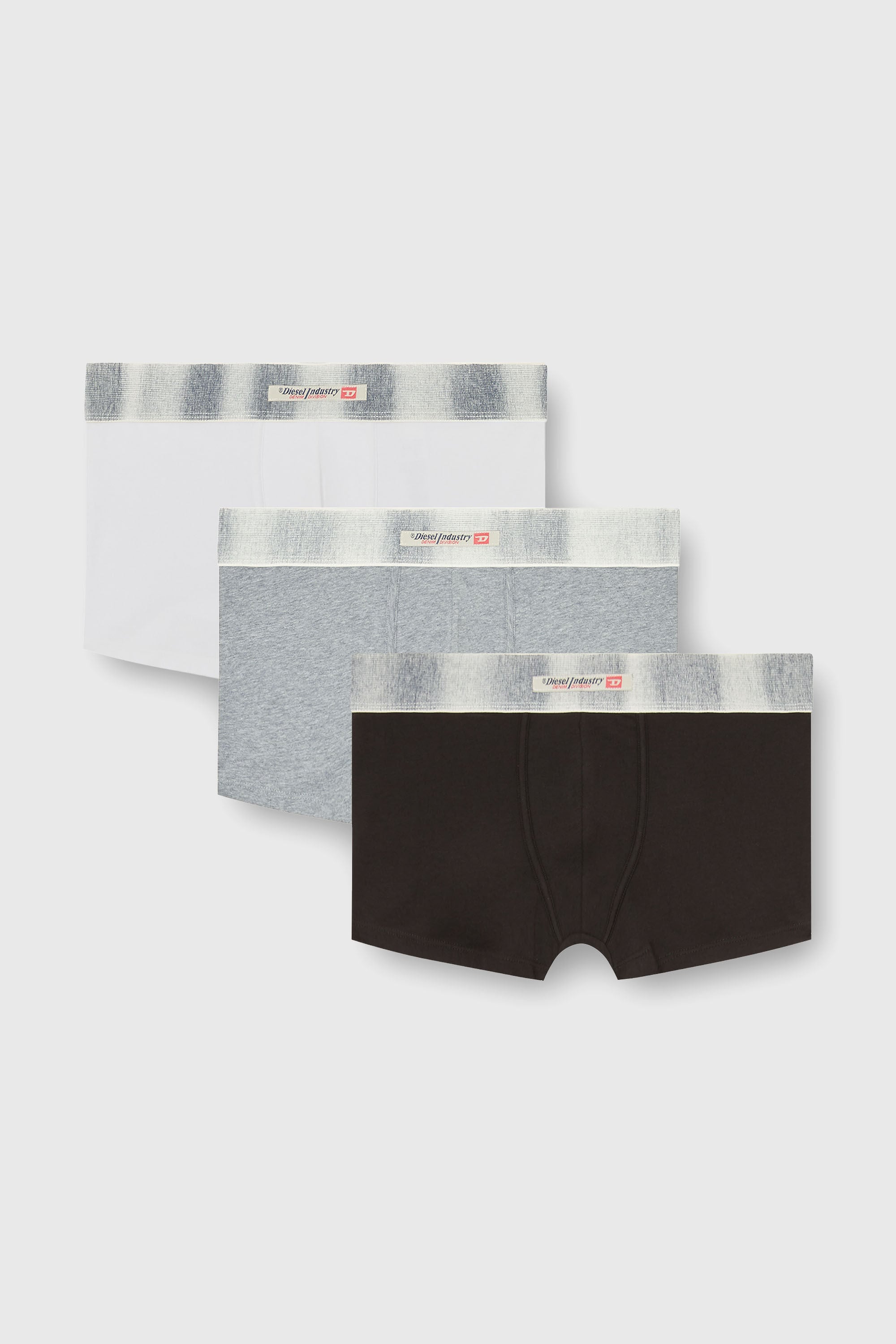 Diesel - DAMIEN-DNM-3PACK, Herren Boxershorts aus Stretch-Baumwolle mit Satinbund im Dreierpack in Bunt/Grau - 2