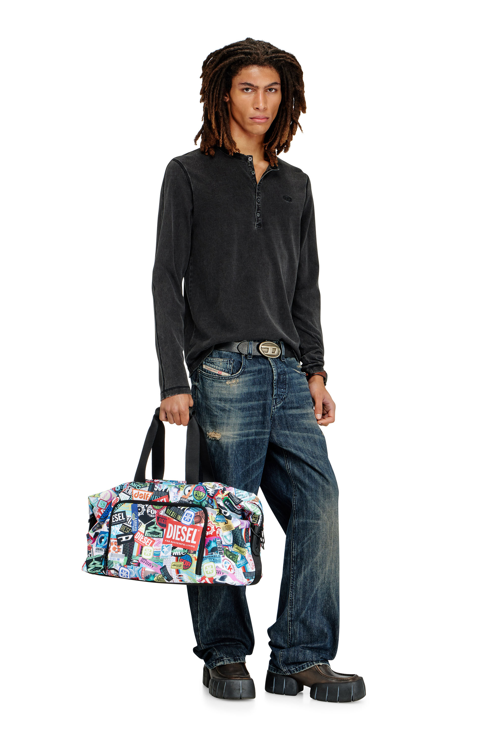 Diesel - DIESEL PC PRINTED DUFFLE-STICKERS- DSB00, Unisex Praktische Duffel-Tasche mit Aufklebern in Bunt - 7