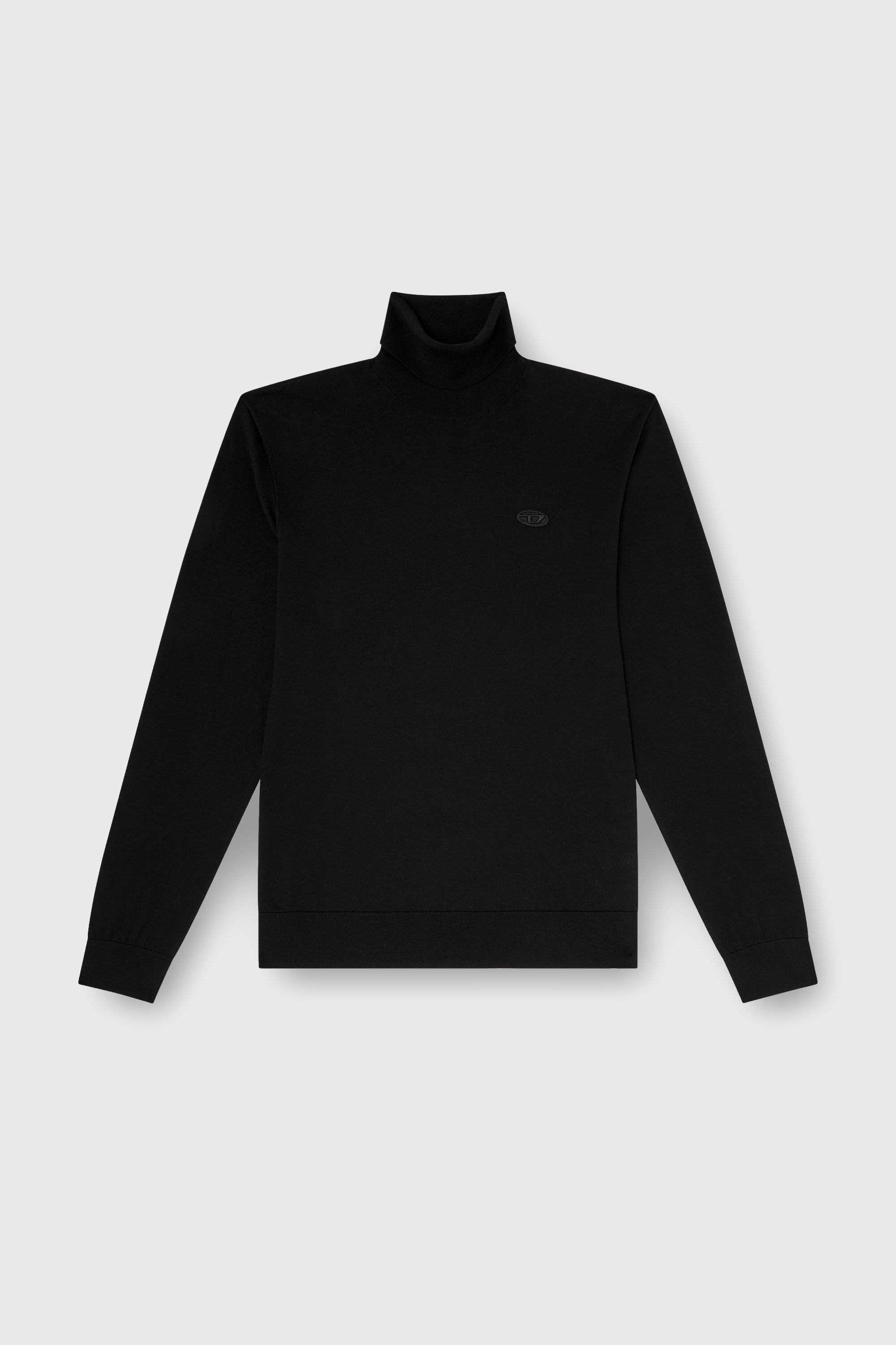 Diesel - K-FREEX-LUP-TAG-T92, Herren Rollkragenpullover aus Baumwolle mit Oval D Logo-Patch in Schwarz - 2