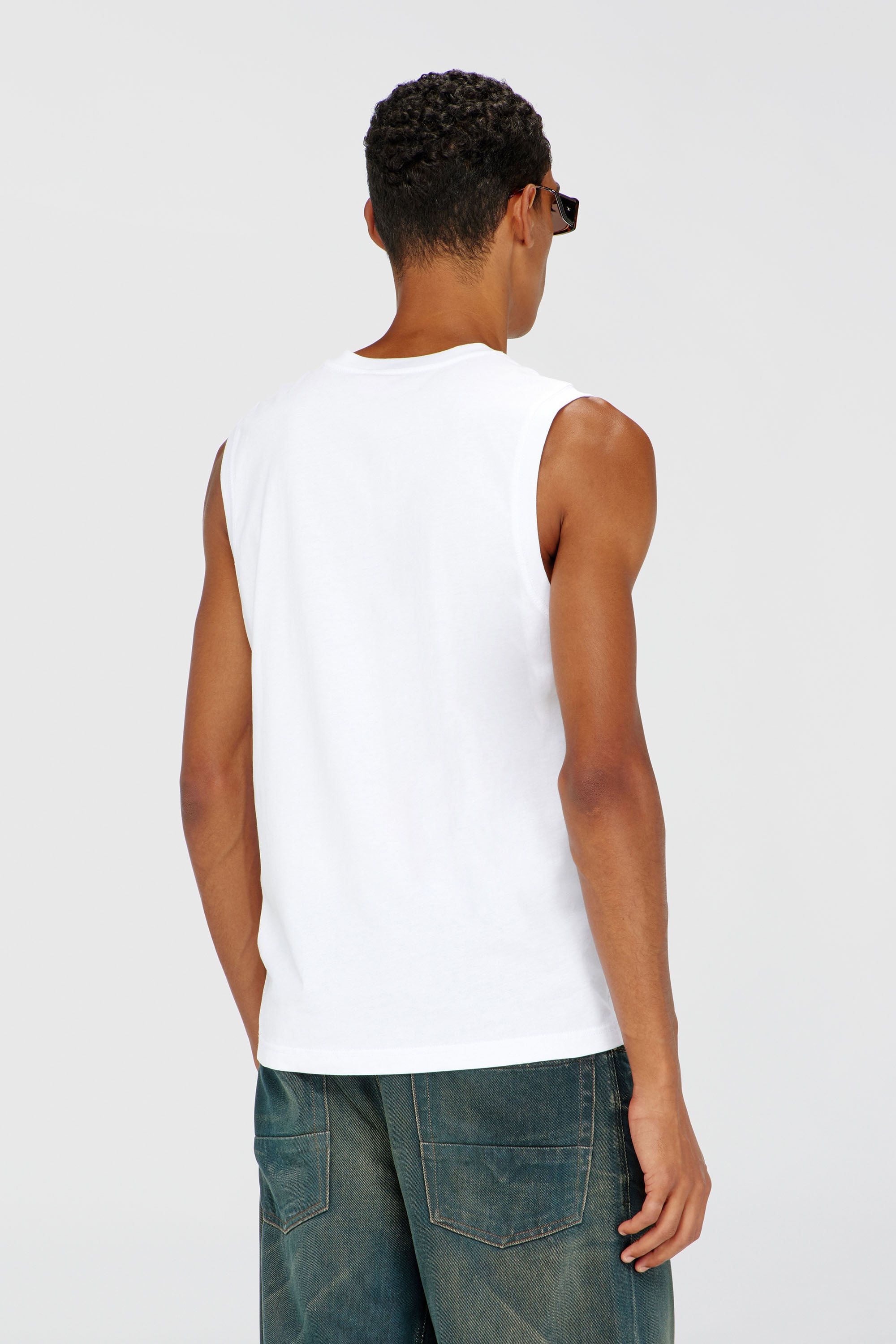 Diesel - T-ISCO-DIV, Herren Tanktop mit Logo-Print vorn in Wei&szlig; - 4