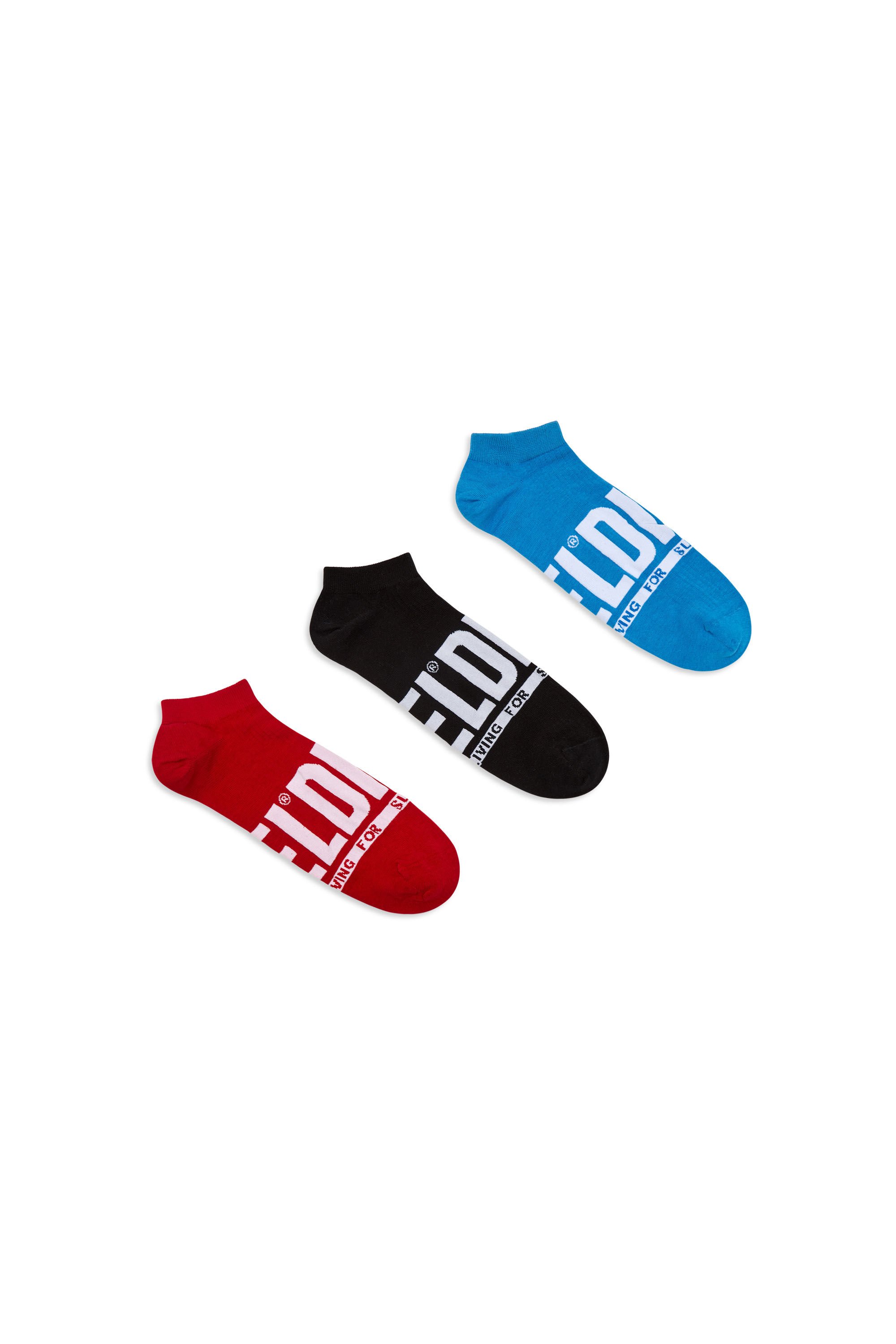 Diesel - SKM-GOST-THREEPACK, Man Three-pack logo low-cut socks in Multicolor - Image 1