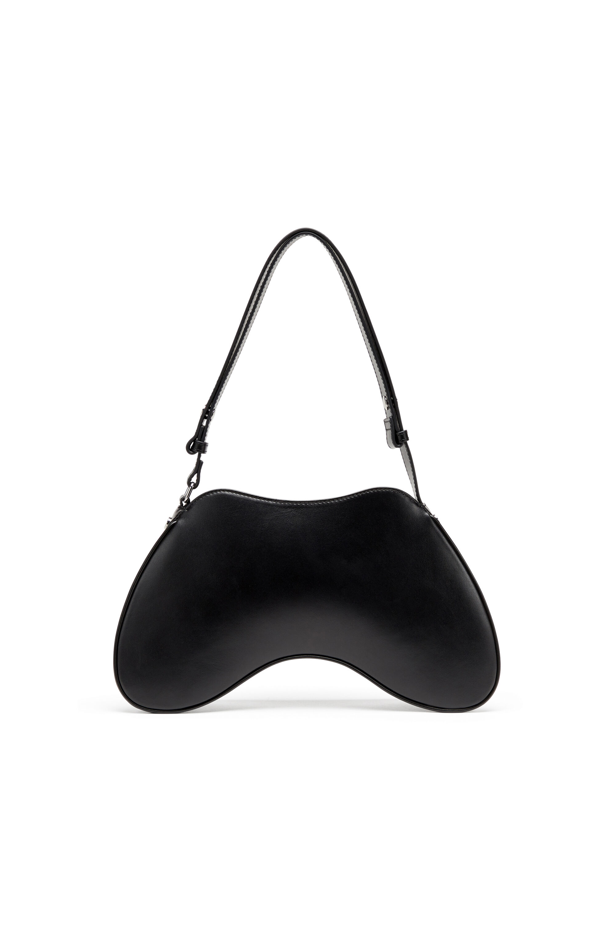 Diesel - PLAY SHOULDER, Damen Play-Schultertasche aus semiglänzendem Leder in Schwarz - 3