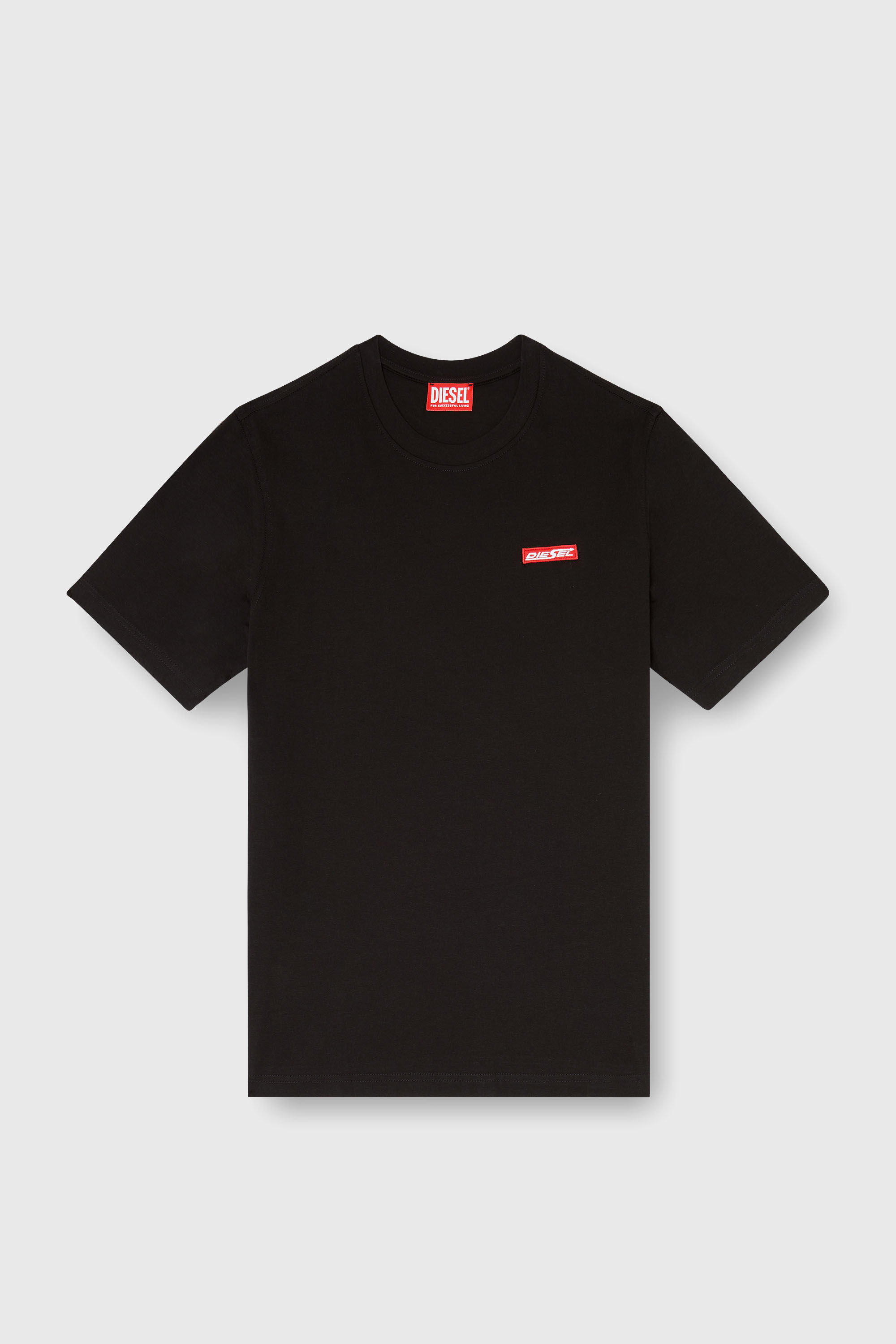 Diesel - T-ADJUST-AA12, Herren T-Shirt aus Baumwolle mit Logo patch in Schwarz - 2