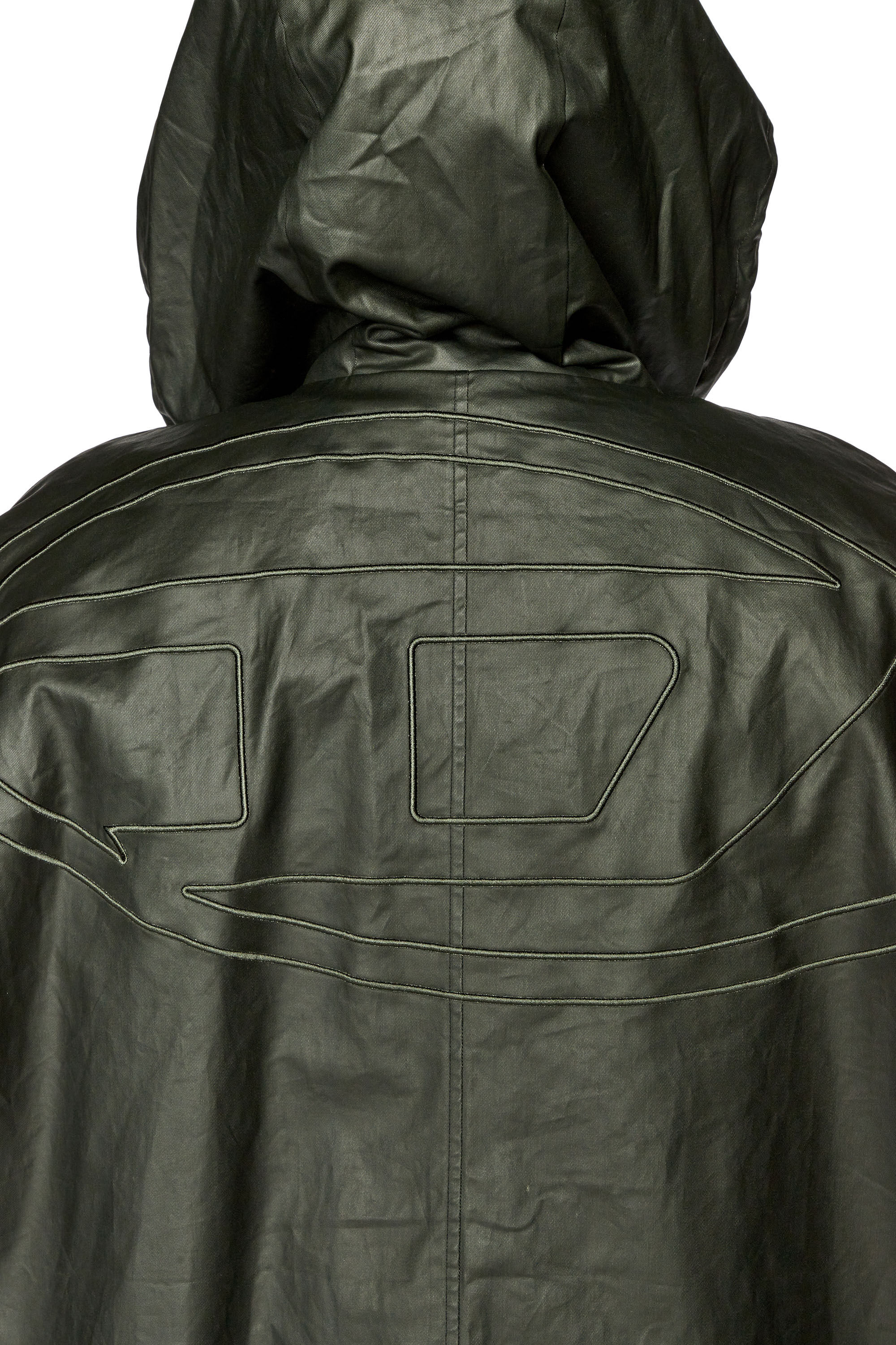 Diesel - J-COAT, Man Long jacket in coated cotton twill in Black - Image 4