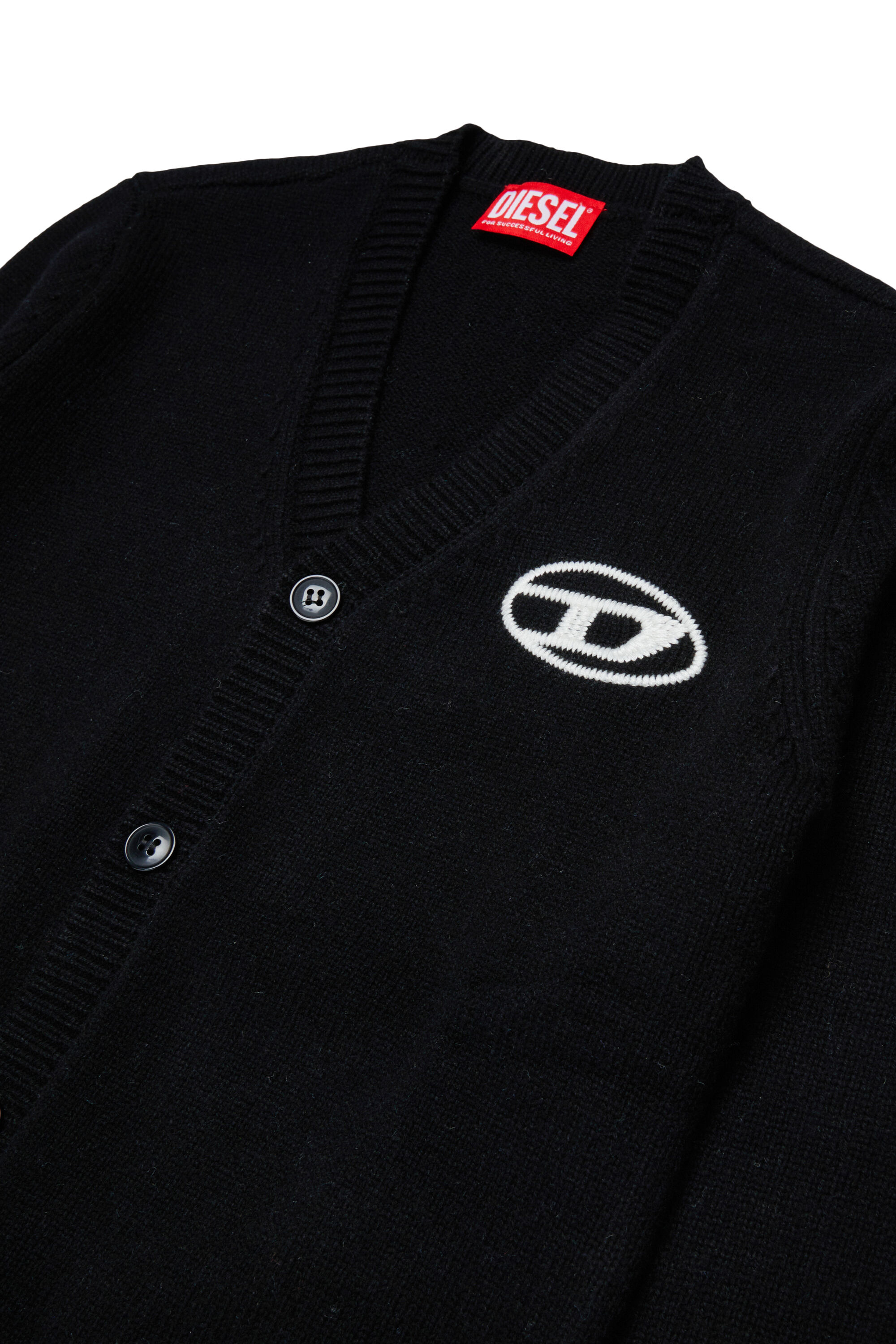 Diesel - KLABO CARDIGAN OVER, Herren Cardigan mit Kaschmir und Oval D Logo in Schwarz - 3