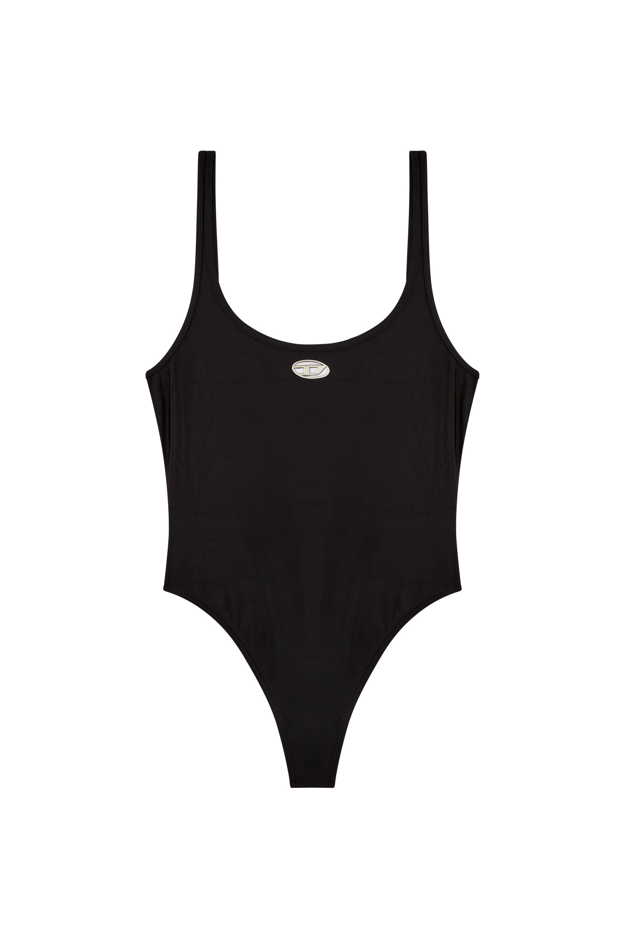 Diesel - UT-BODY-UTLT, Damen Badeanzug mit ausgeschnittenem Logo in Schwarz - 4