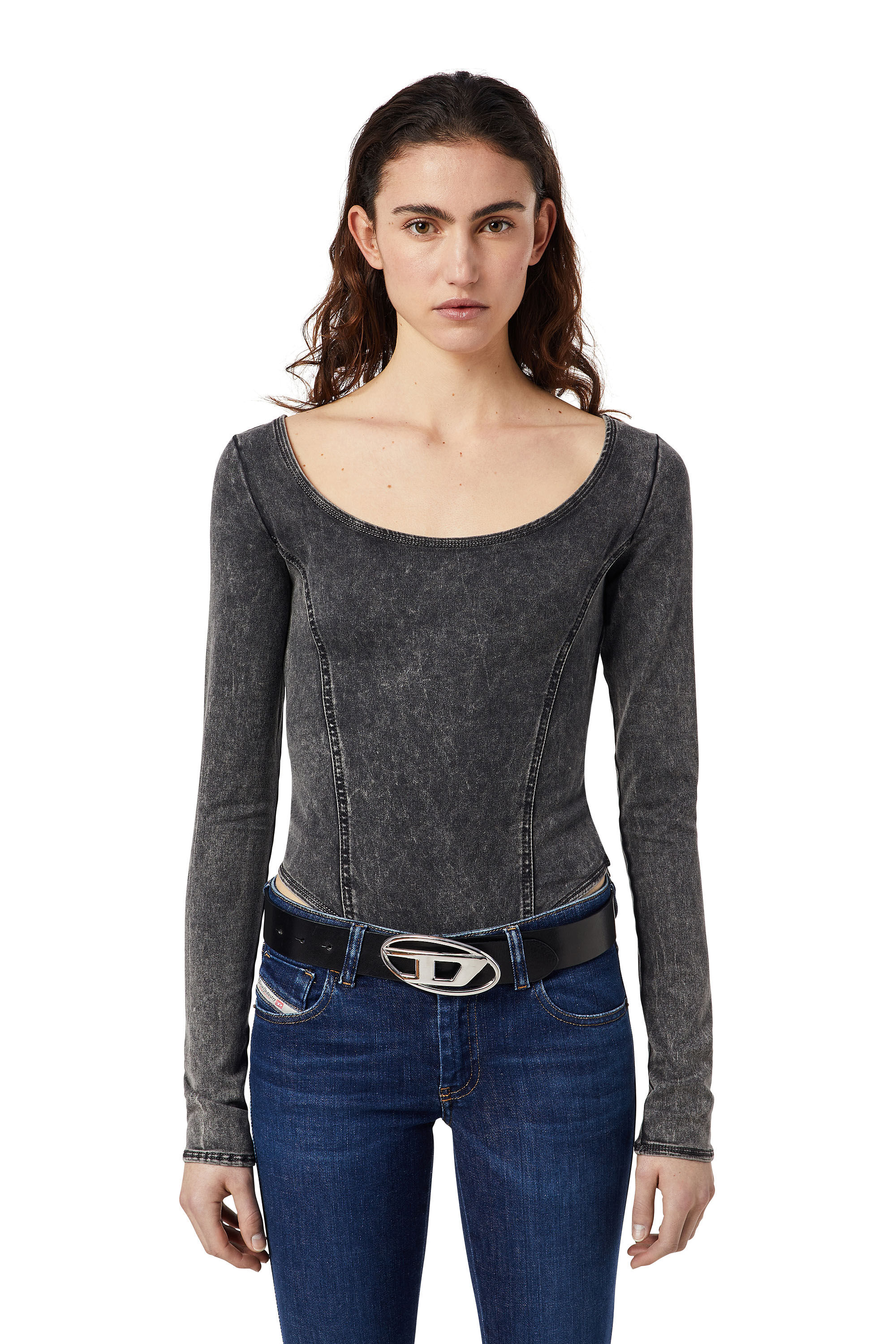 Diesel - D-CHO TRACK DENIM BODYSUIT, Dunkelblau - Image 3