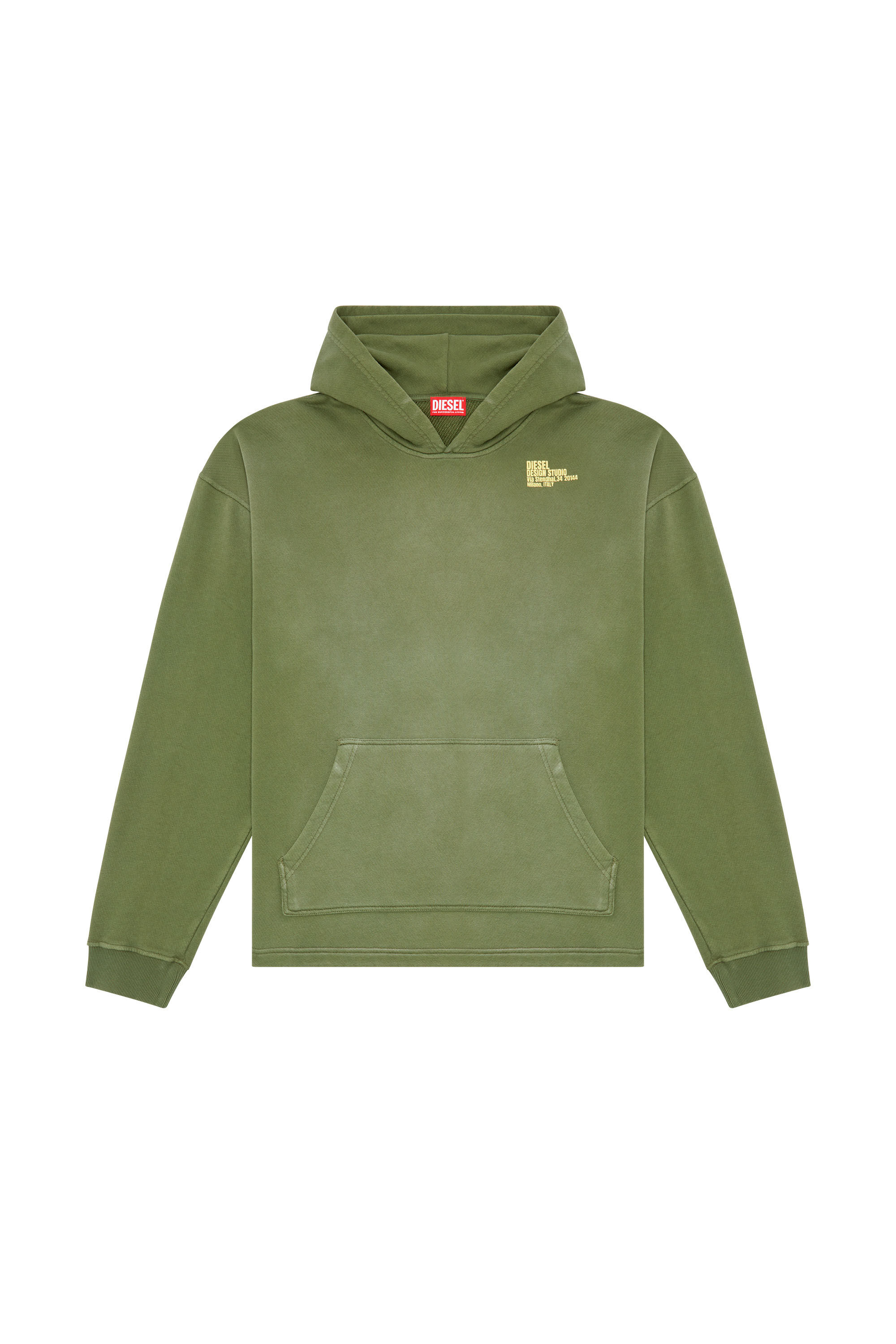 Diesel - S-BUNT-HOOD, Herren Hoodie mit Diesel Design Studio-Print in Olivgrün - 2