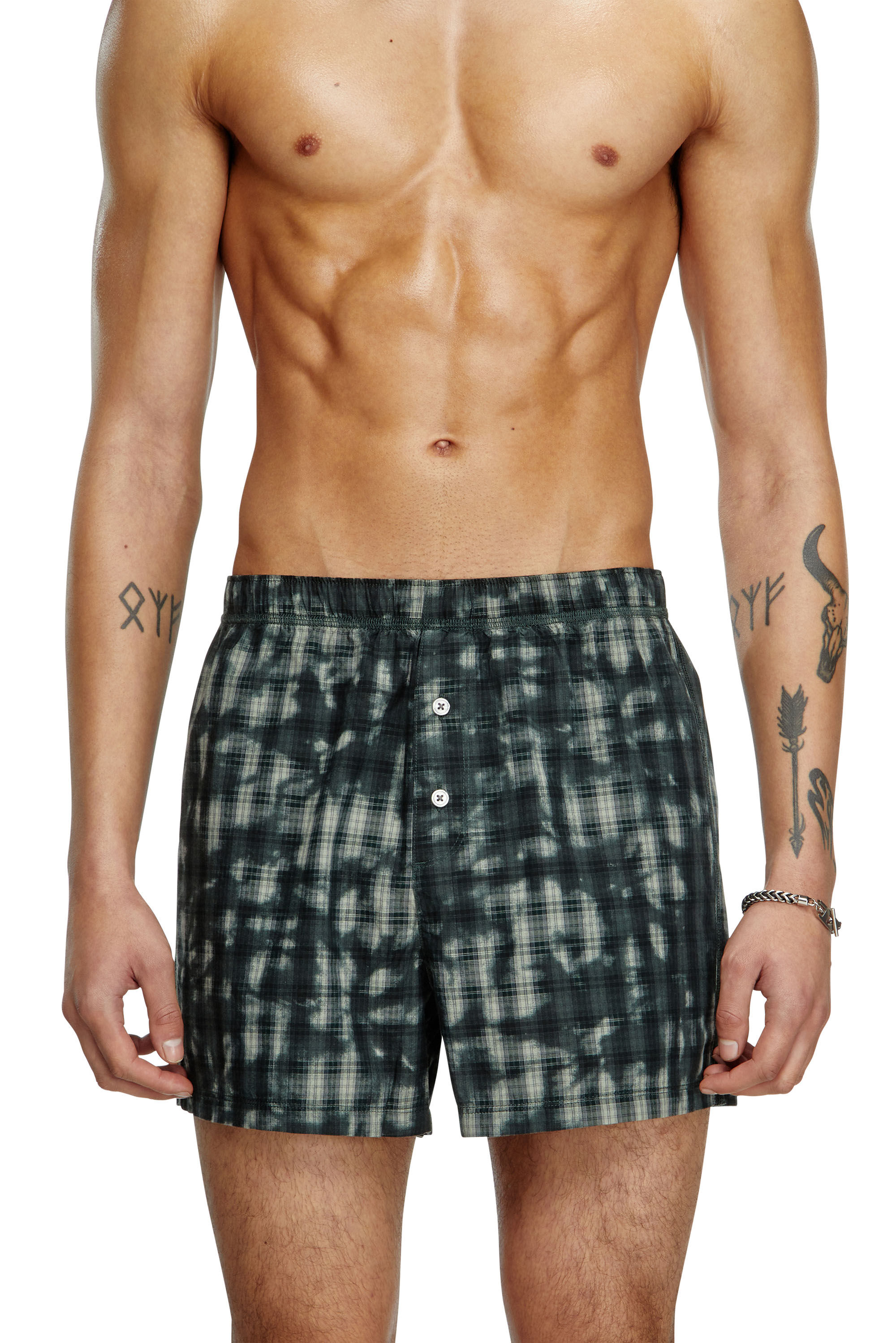 Diesel - STARK-UTLT, Unisex Boxershorts mit Karo-Print in Dunkelgrün - 3