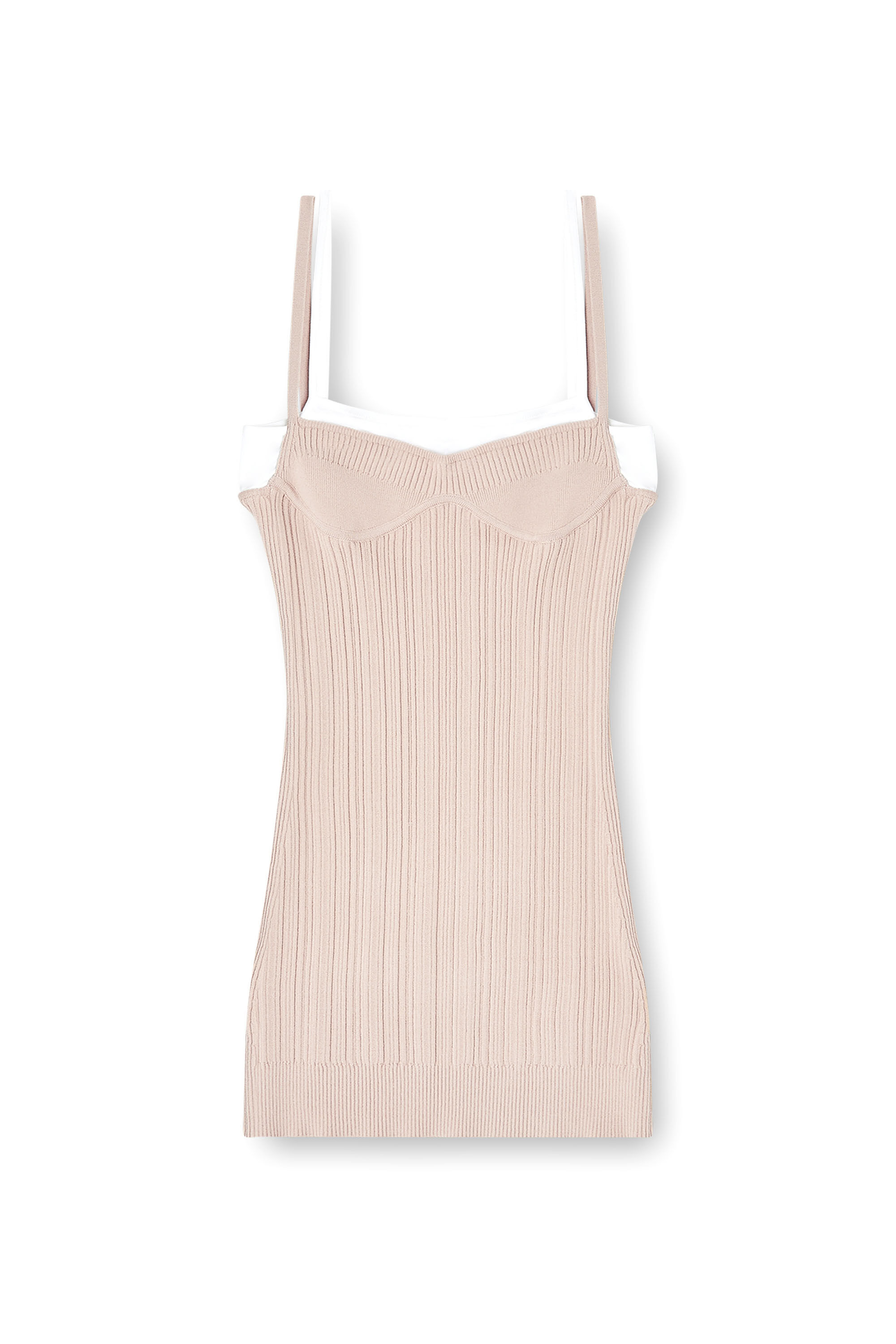 Diesel - M-ZANDRA, Damen Strick-Tank-Kleid mit Lagen-Effekt in null - 2