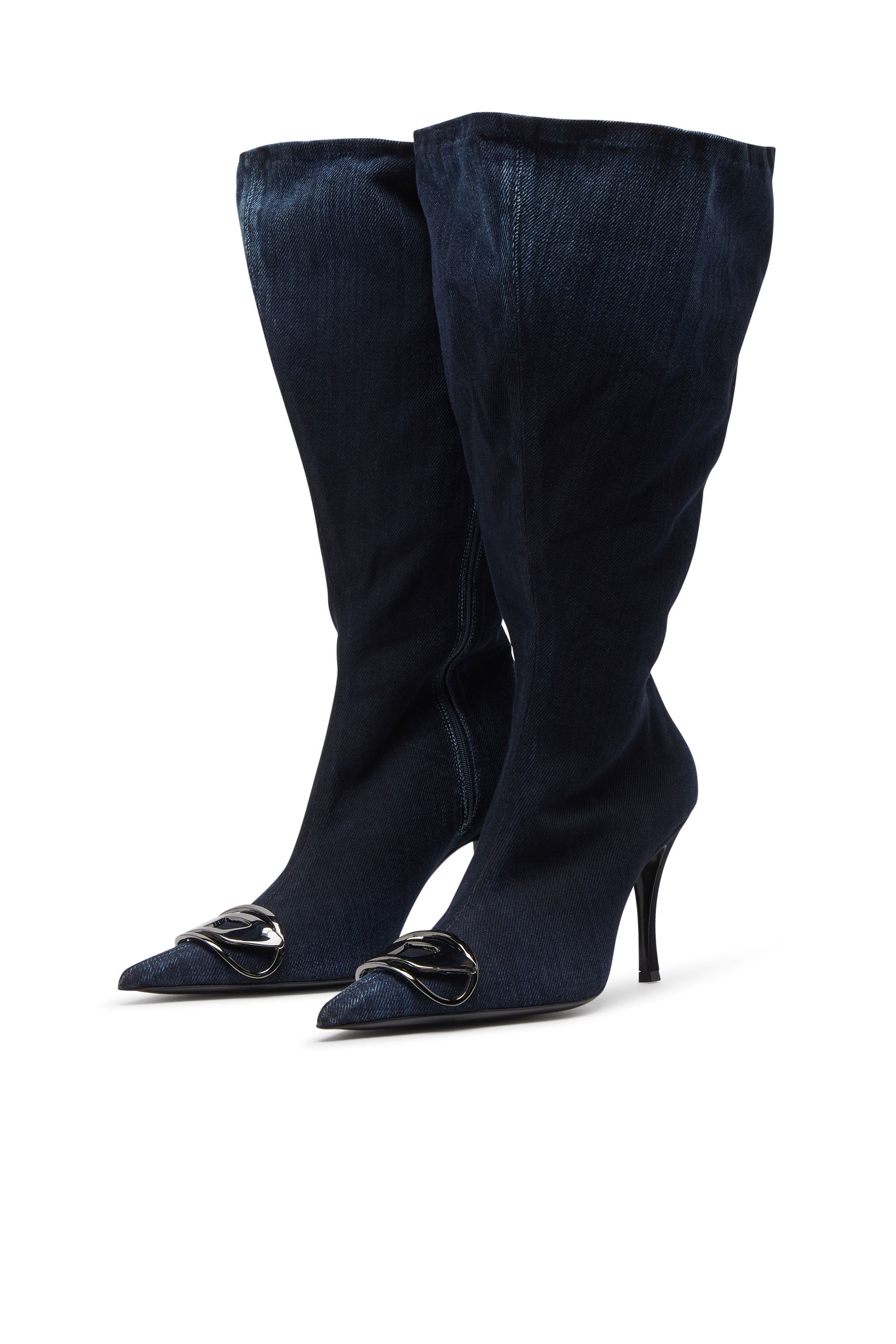 Diesel - D-VENUS KB LARGE, Woman's D-Venus-Wide knee-high boots in denim in Dark Blue - 7