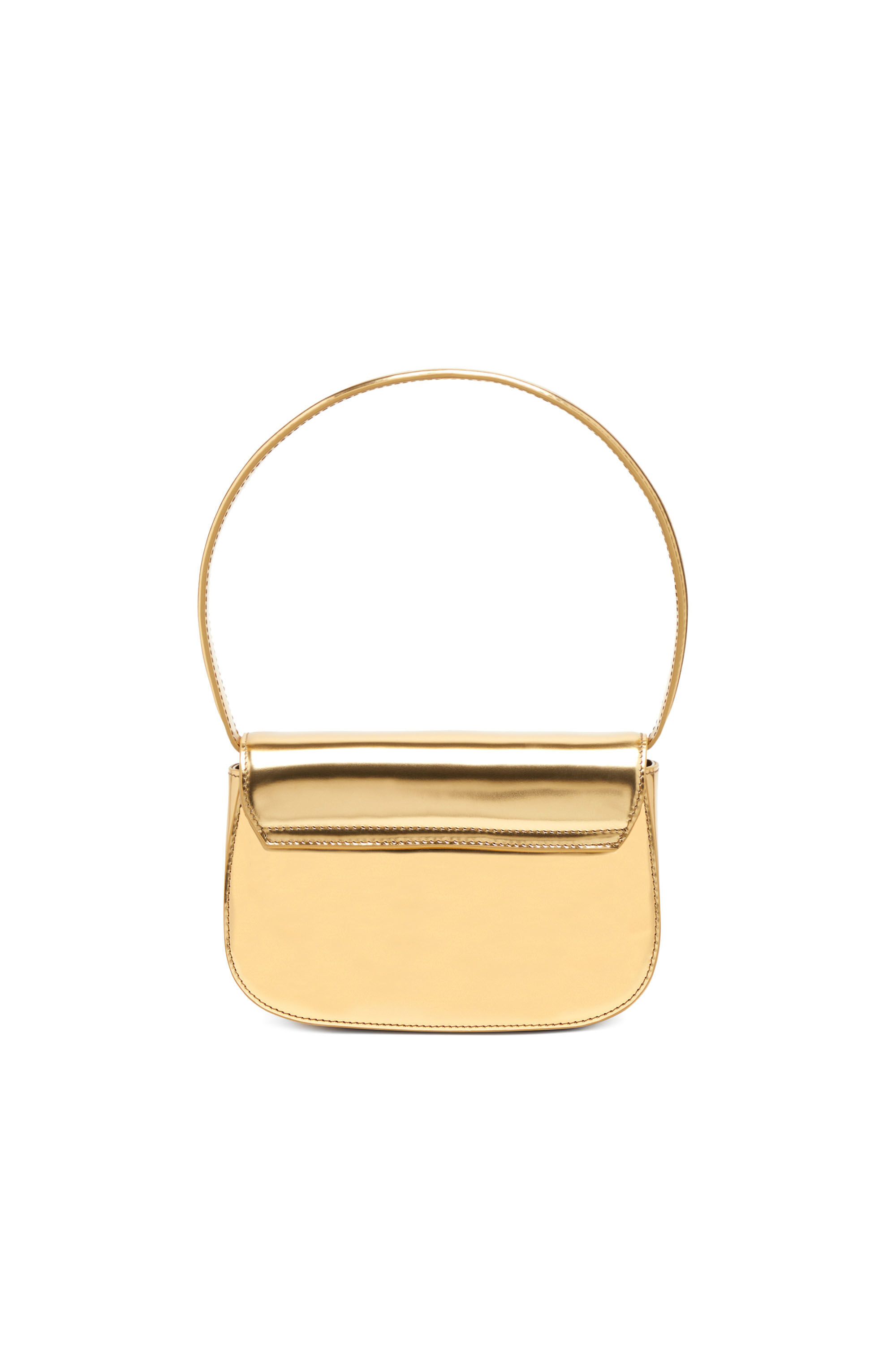 Damen 1DR Ikonische Schultertasche aus Spiegel Leder Gold Diesel